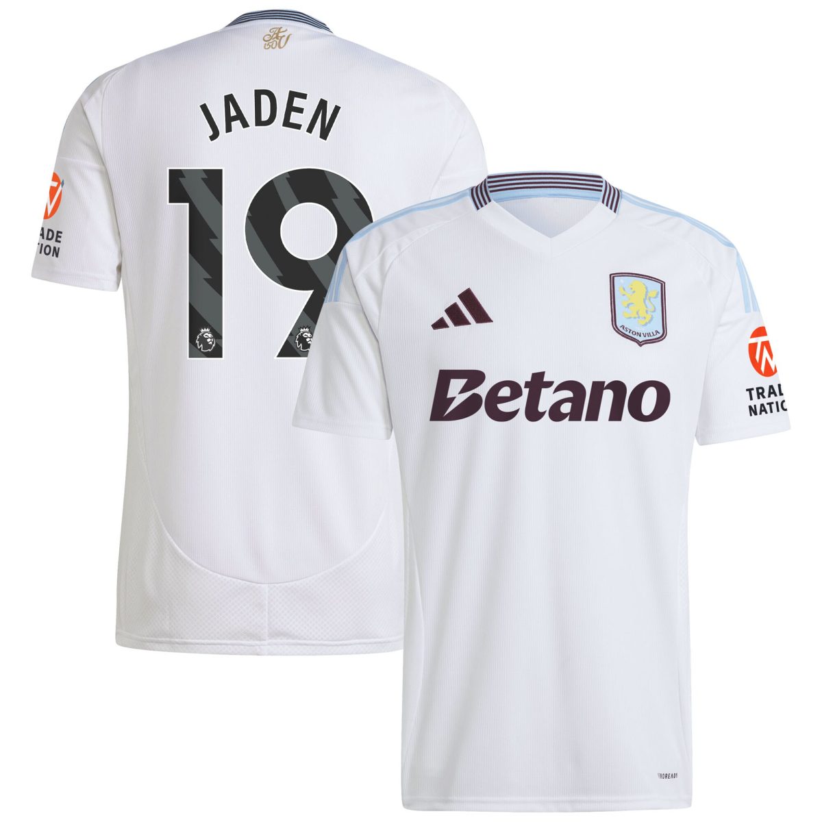 Aston Villa Jerseys - Official aston villa adidas away shirt 2024-25 with jaden 19 printing Collection for AVFC Fans
