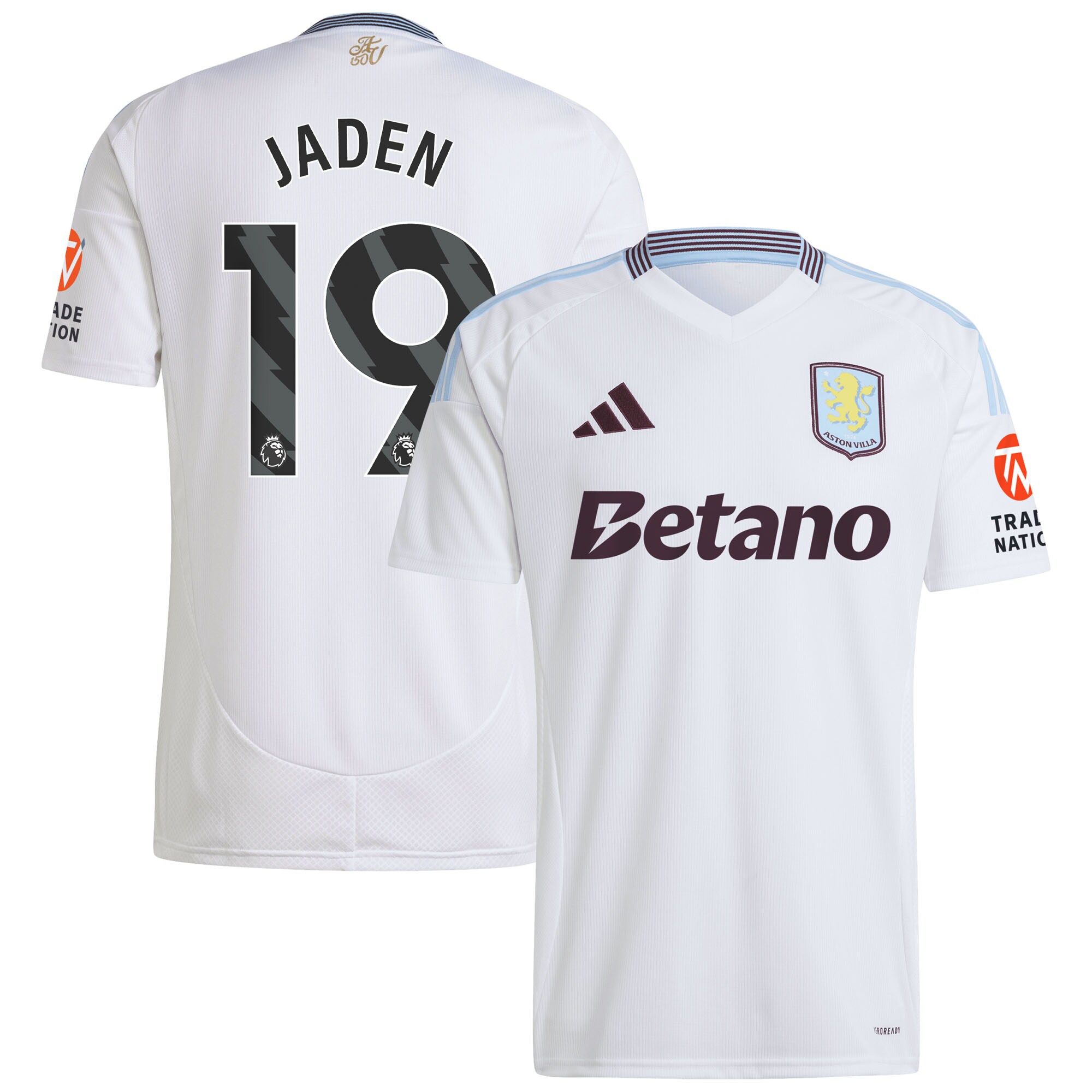 Aston Villa Jerseys - Official aston villa adidas away shirt 2024-25 with jaden 19 printing Collection for AVFC Fans
