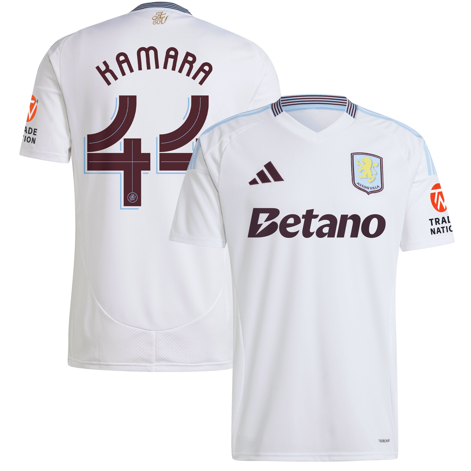 Aston Villa Jerseys - Official aston villa adidas away shirt 2024-25 with kamara 44 cup printing Collection for AVFC Fans