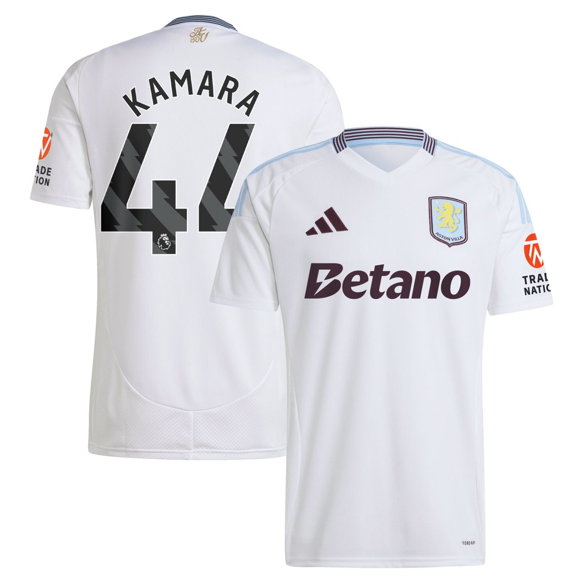 Aston Villa Jerseys - Official aston villa adidas away shirt 2024-25 with kamara 44 printing Collection for AVFC Fans