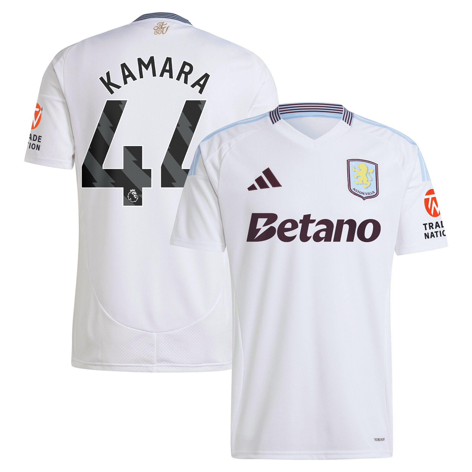 Aston Villa Jerseys - Official aston villa adidas away shirt 2024-25 with kamara 44 printing Collection for AVFC Fans