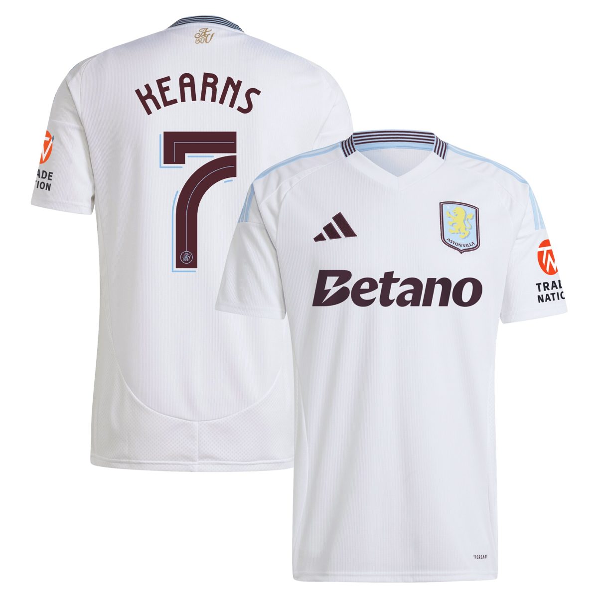 Aston Villa Jerseys - Official aston villa adidas away shirt 2024-25 with kearns 7 cup printing Collection for AVFC Fans