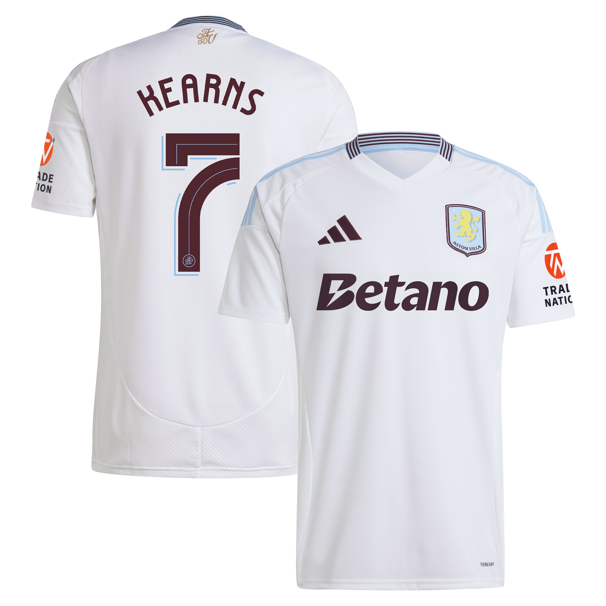 Aston Villa Jerseys - Official aston villa adidas away shirt 2024-25 with kearns 7 cup printing Collection for AVFC Fans
