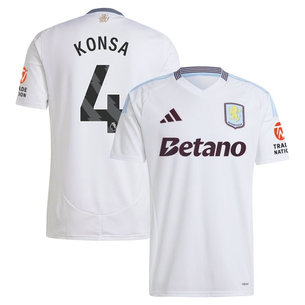 Aston Villa Jerseys - Official aston villa adidas away shirt 2024-25 with konsa 4 printing Collection for AVFC Fans