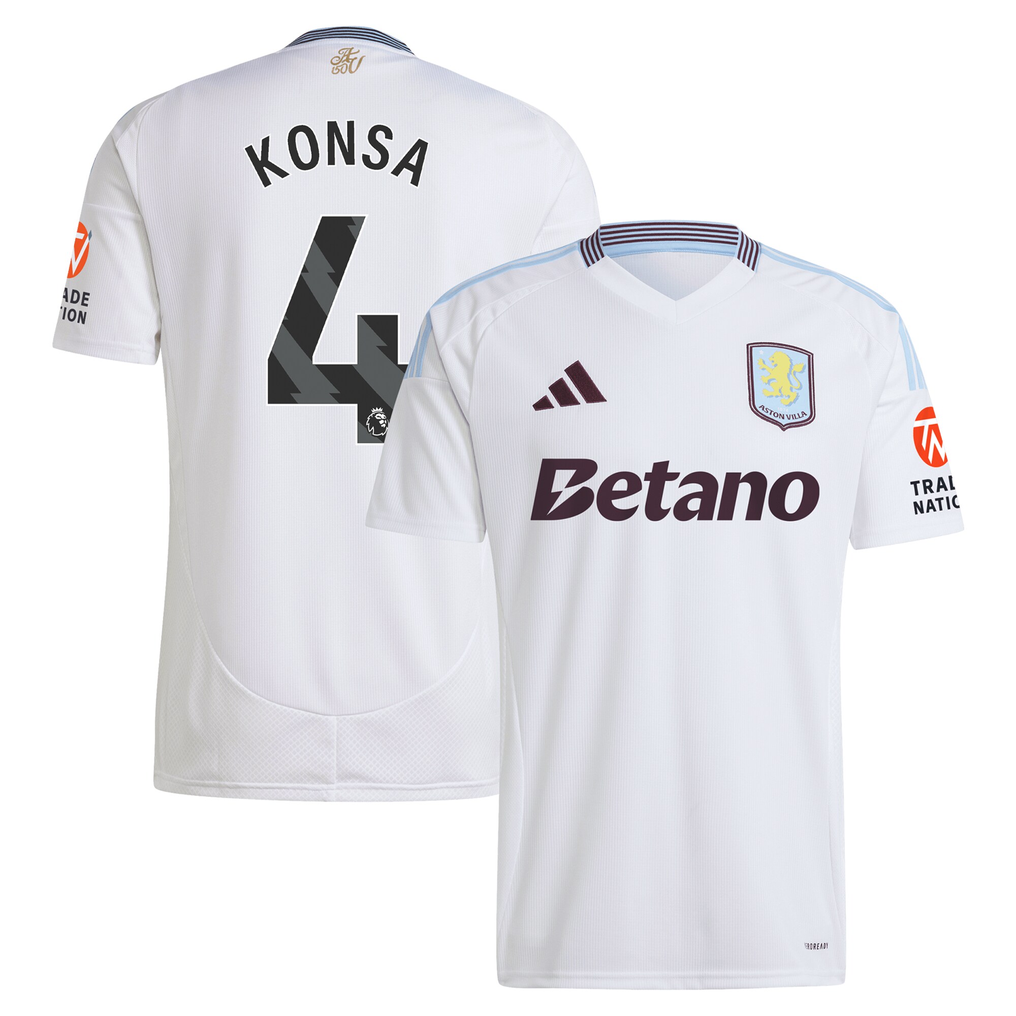 Aston Villa Jerseys - Official aston villa adidas away shirt 2024-25 with konsa 4 printing Collection for AVFC Fans