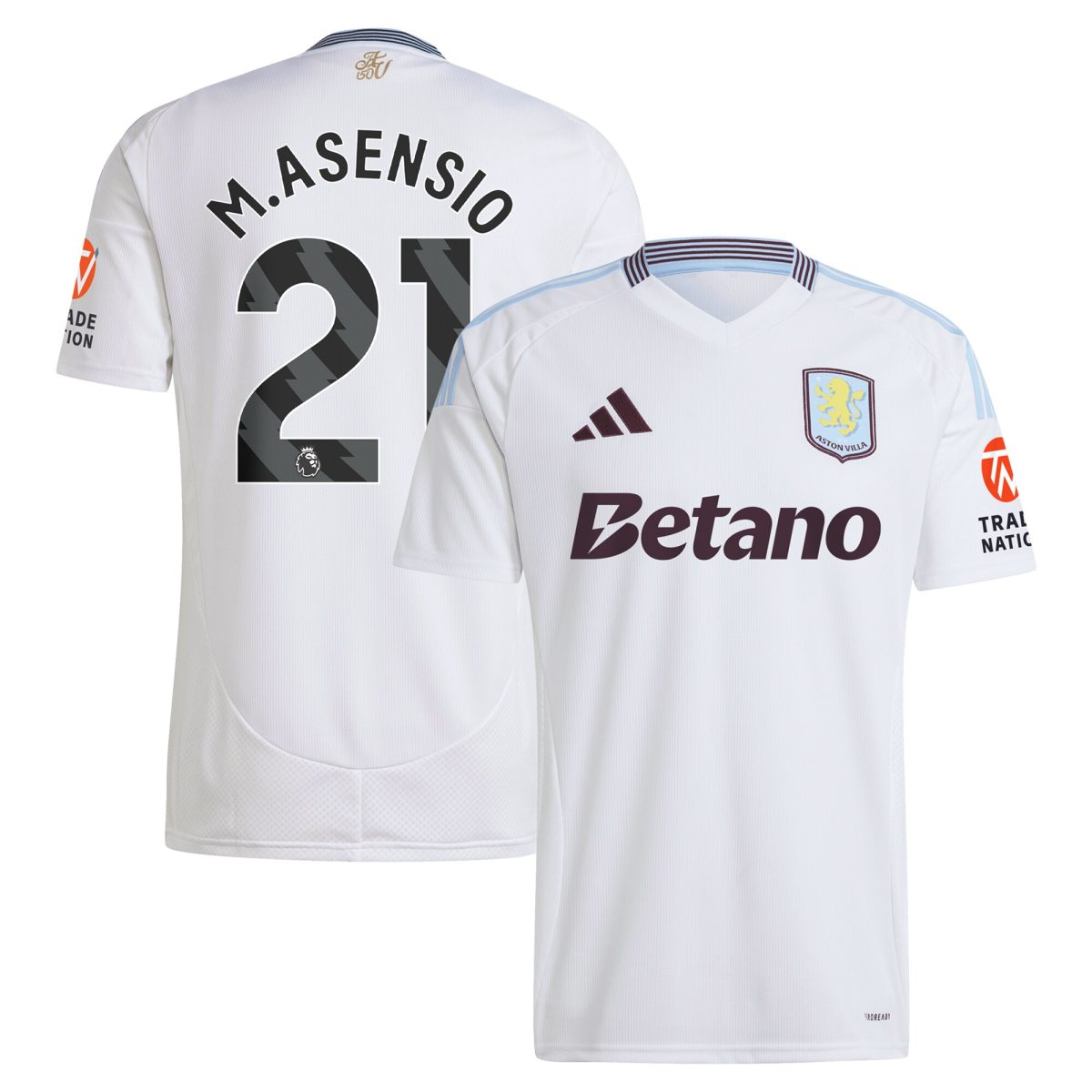 Aston Villa Jerseys - Official aston villa adidas away shirt 2024-25 with m.asensio 21 printing Collection for AVFC Fans