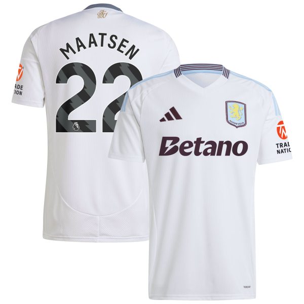 Aston Villa Jerseys - Official aston villa adidas away shirt 2024-25 with maatsen 22 printing Collection for AVFC Fans