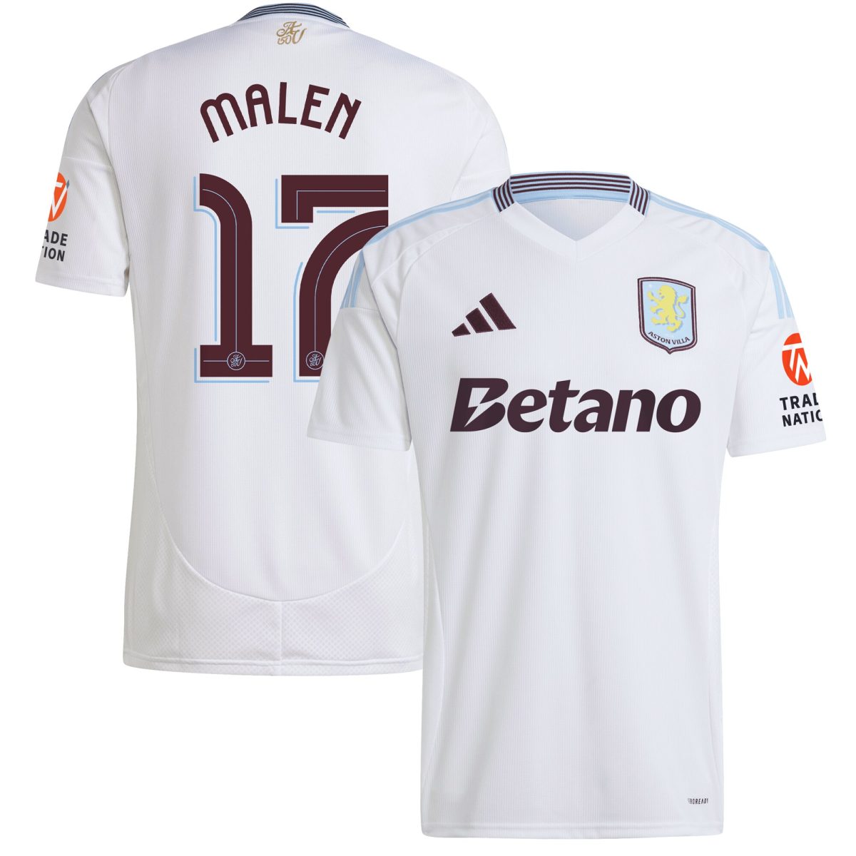Aston Villa Jerseys - Official aston villa adidas away shirt 2024-25 with malen 17 cup printing Collection for AVFC Fans