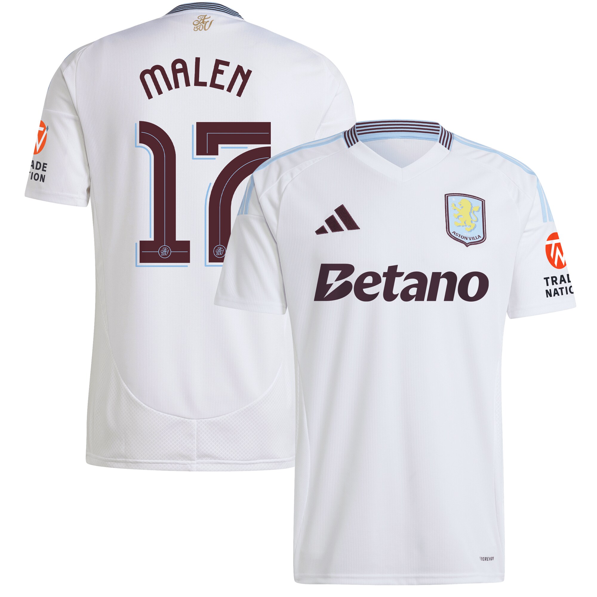 Aston Villa Jerseys - Official aston villa adidas away shirt 2024-25 with malen 17 cup printing Collection for AVFC Fans