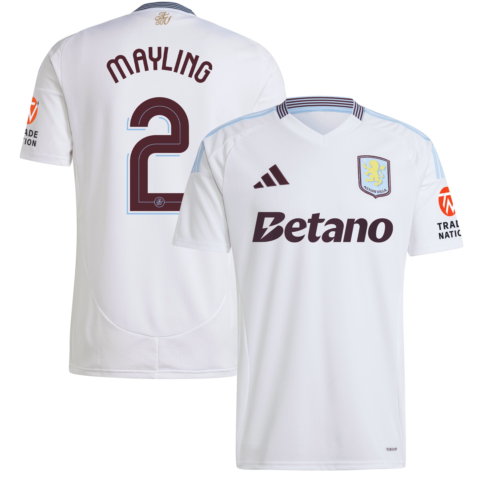 Aston Villa Jerseys - Official aston villa adidas away shirt 2024-25 with mayling 2 cup printing Collection for AVFC Fans