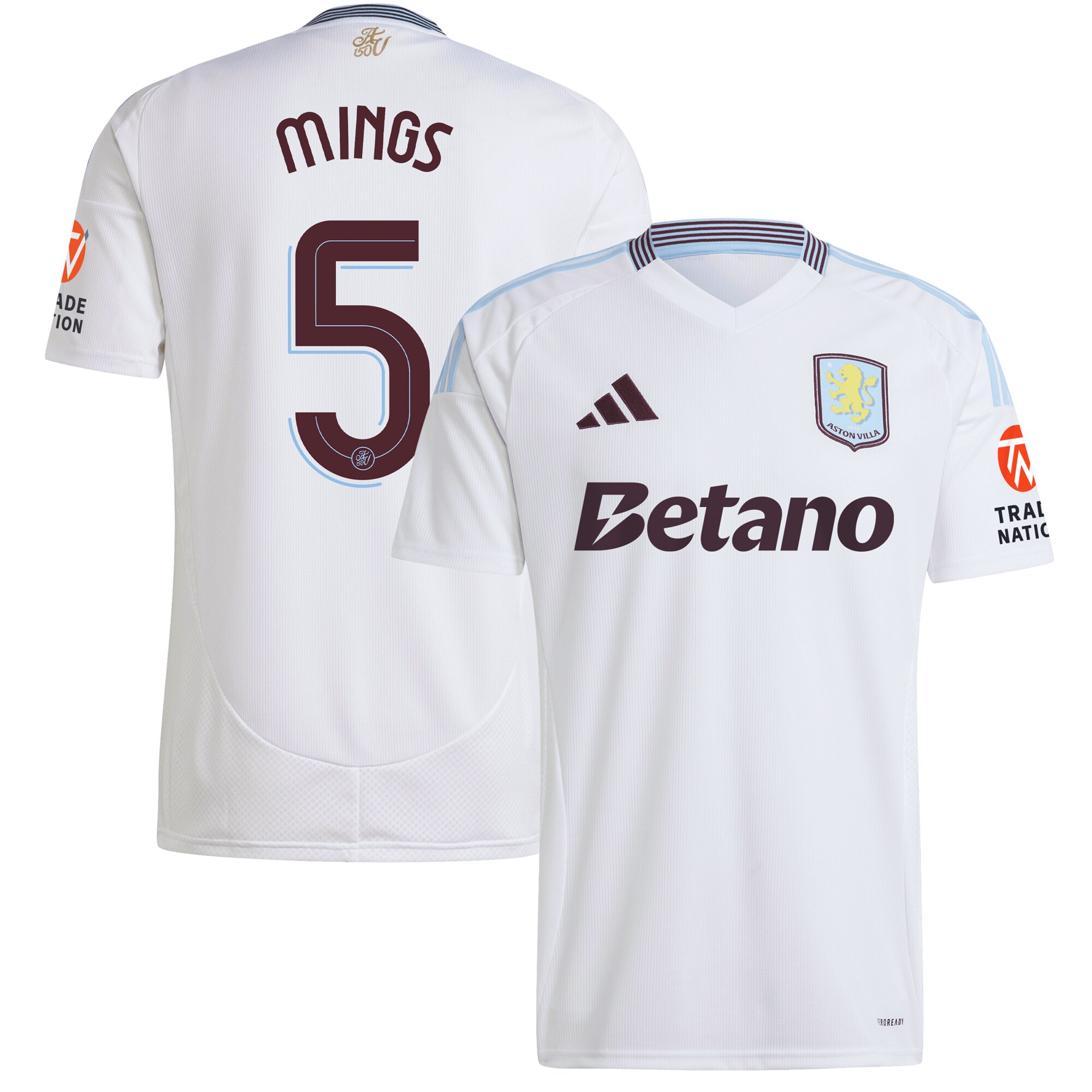 Aston Villa Jerseys - Official aston villa adidas away shirt 2024-25 with mings 5 cup printing Collection for AVFC Fans