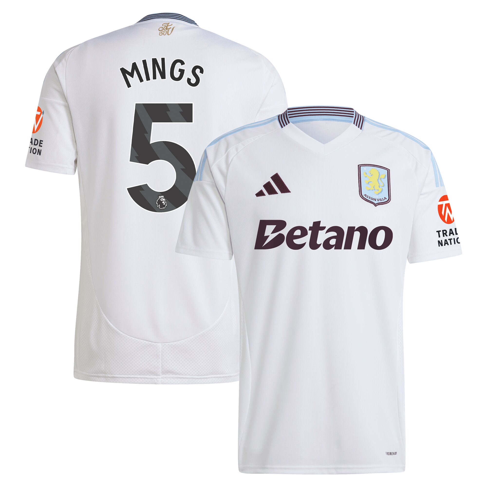 Aston Villa Jerseys - Official aston villa adidas away shirt 2024-25 with mings 5 printing Collection for AVFC Fans