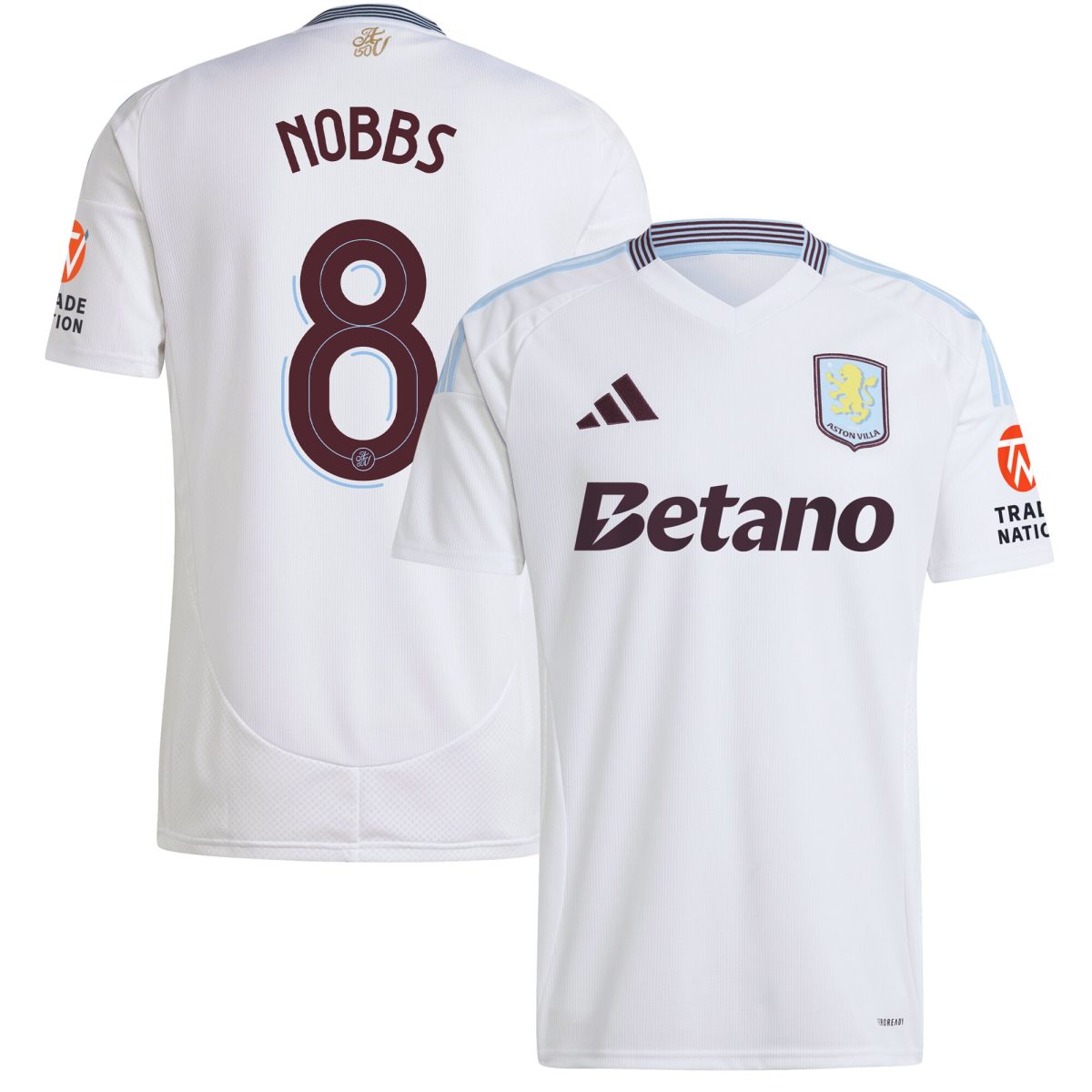 Aston Villa Jerseys - Official aston villa adidas away shirt 2024-25 with nobbs 8 cup printing Collection for AVFC Fans