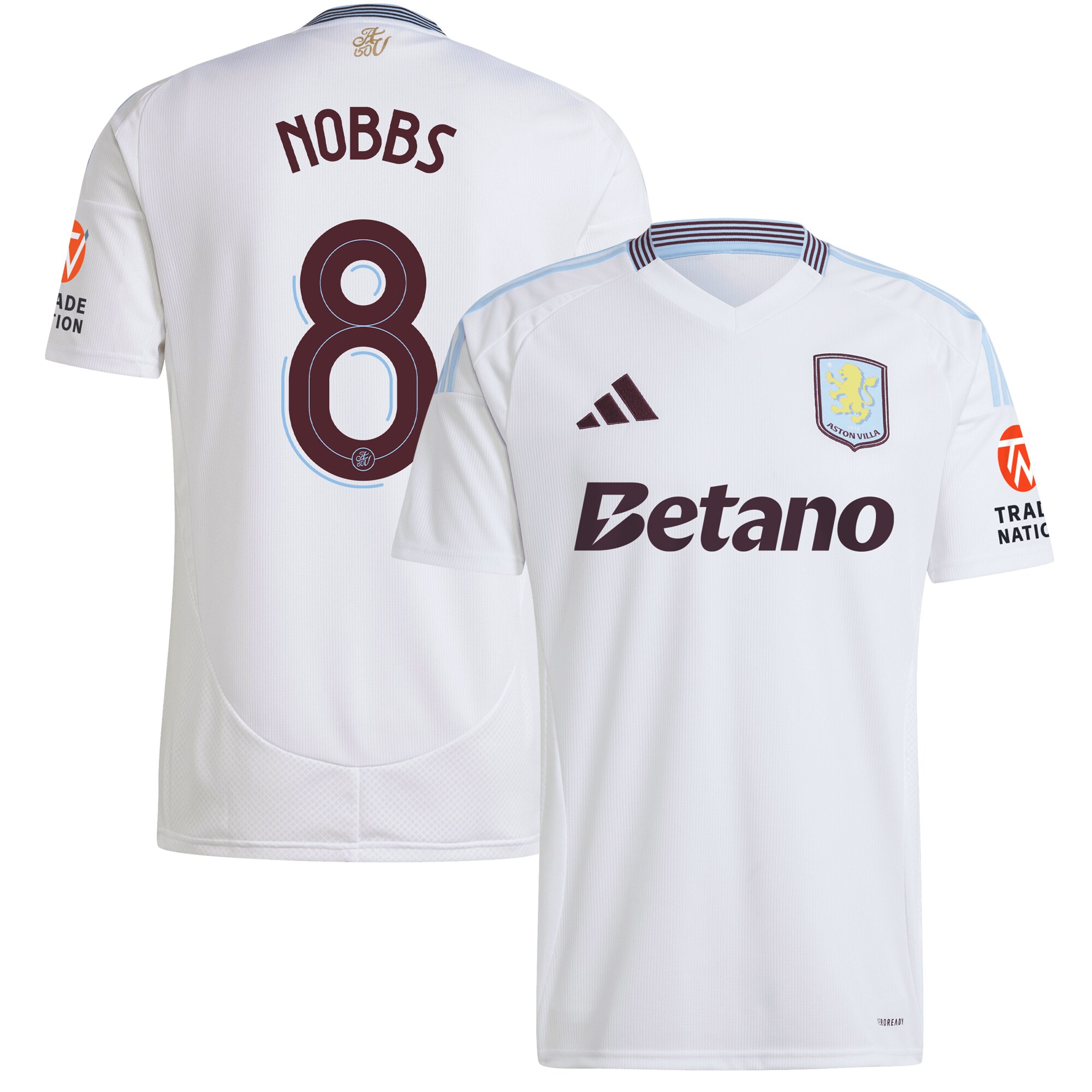Aston Villa Jerseys - Official aston villa adidas away shirt 2024-25 with nobbs 8 cup printing Collection for AVFC Fans