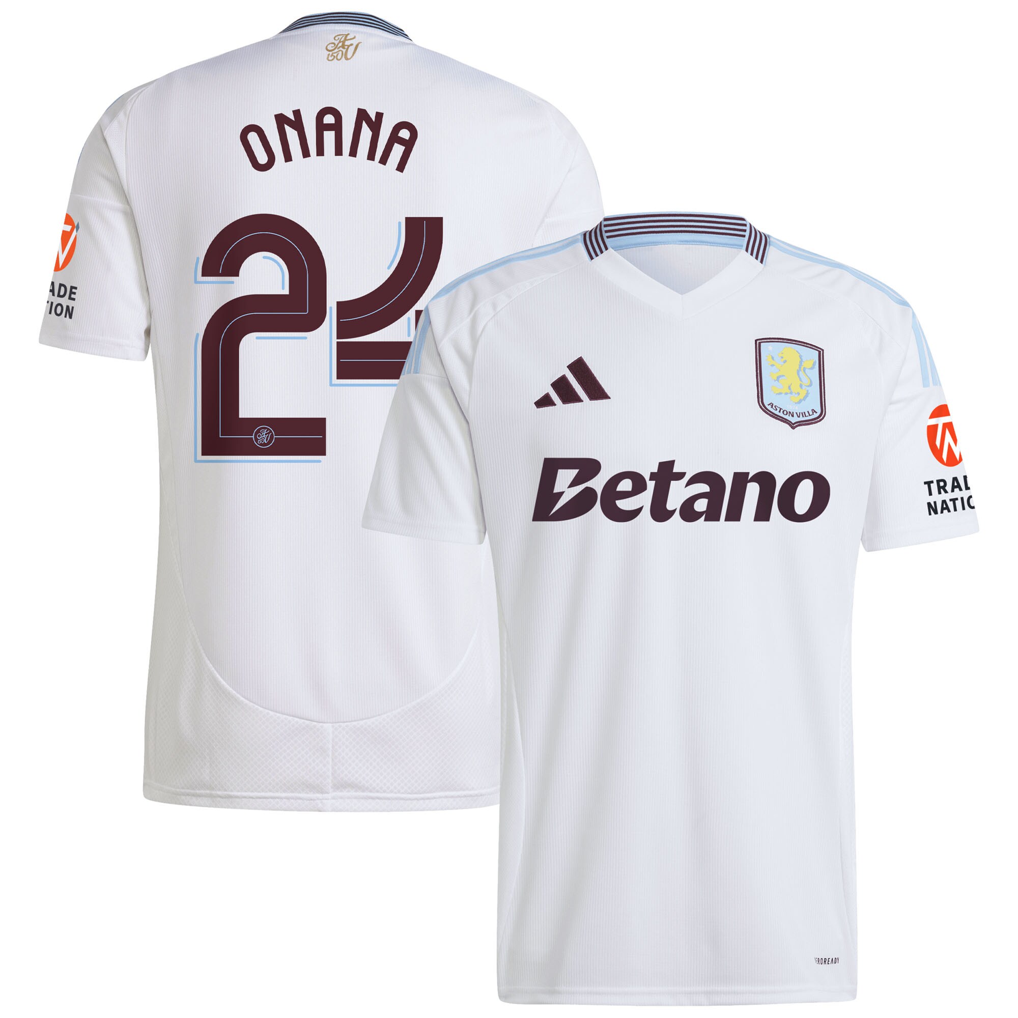 Aston Villa Jerseys - Official aston villa adidas away shirt 2024-25 with onana 24 cup printing Collection for AVFC Fans