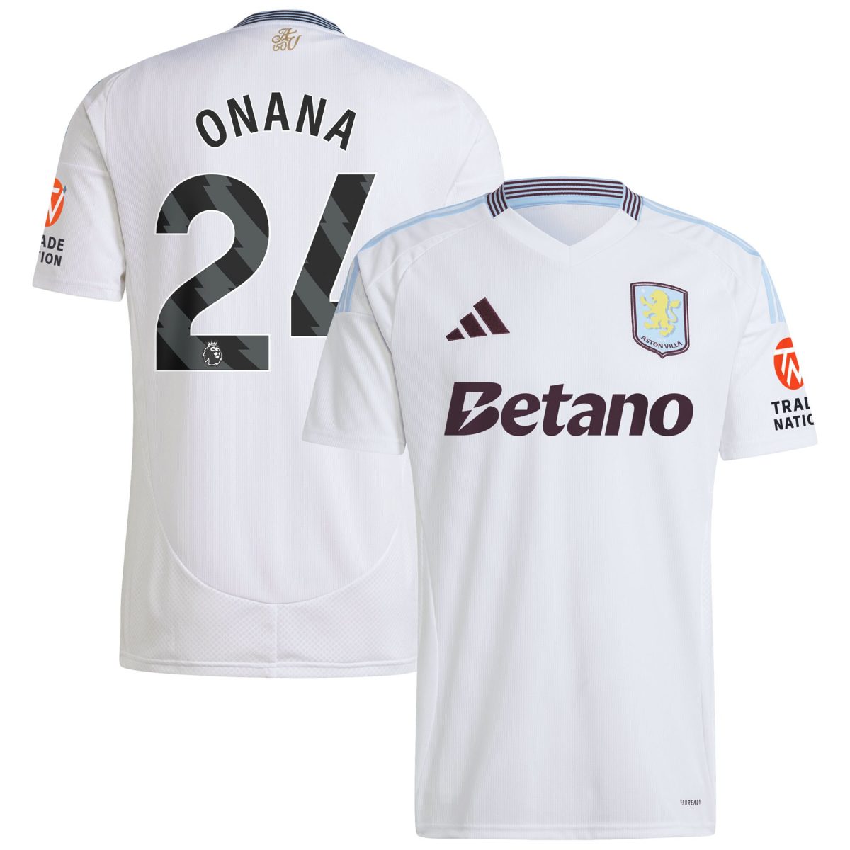 Aston Villa Jerseys - Official aston villa adidas away shirt 2024-25 with onana 24 printing Collection for AVFC Fans