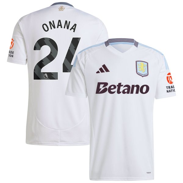 Aston Villa Jerseys - Official aston villa adidas away shirt 2024-25 with onana 24 printing Collection for AVFC Fans