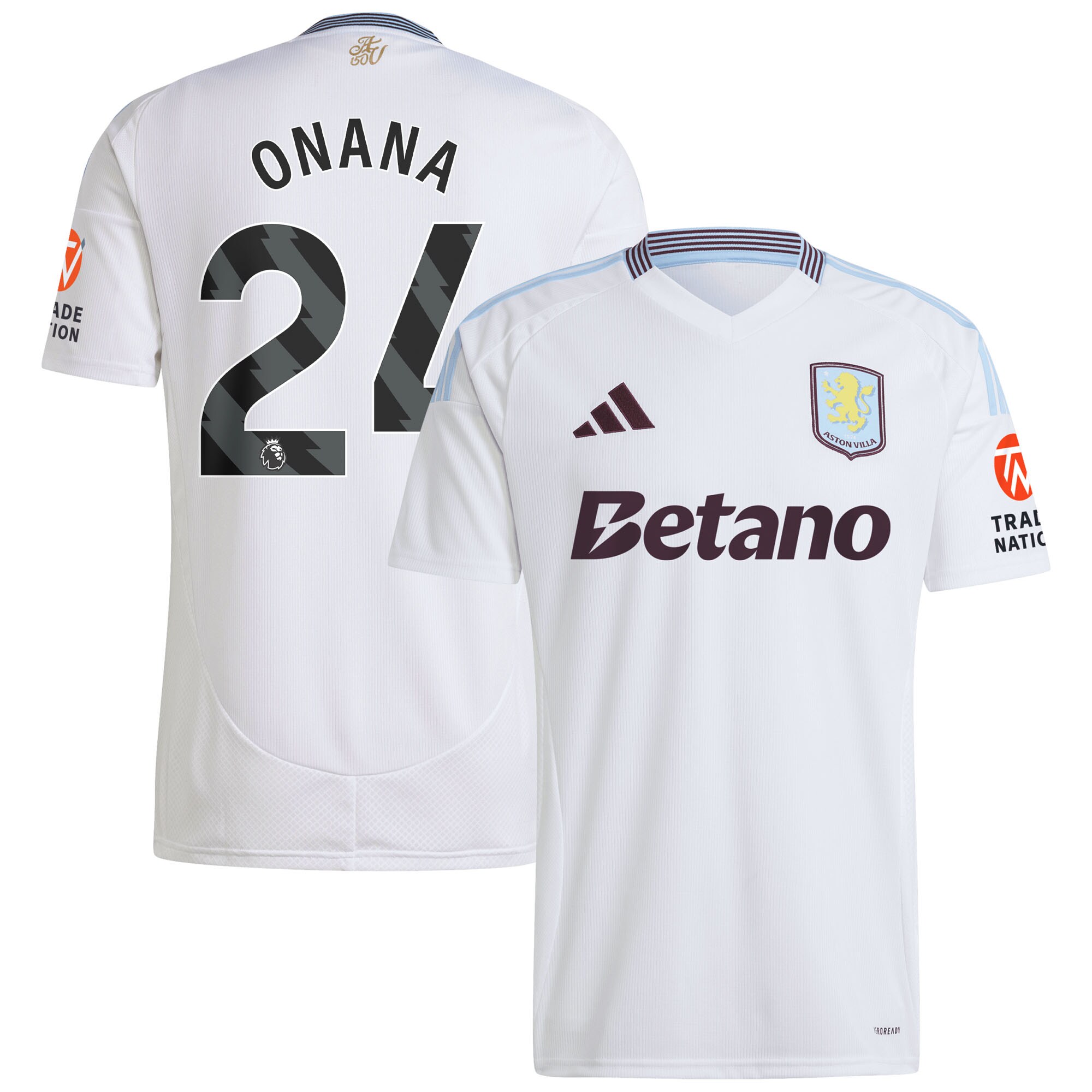 Aston Villa Jerseys - Official aston villa adidas away shirt 2024-25 with onana 24 printing Collection for AVFC Fans