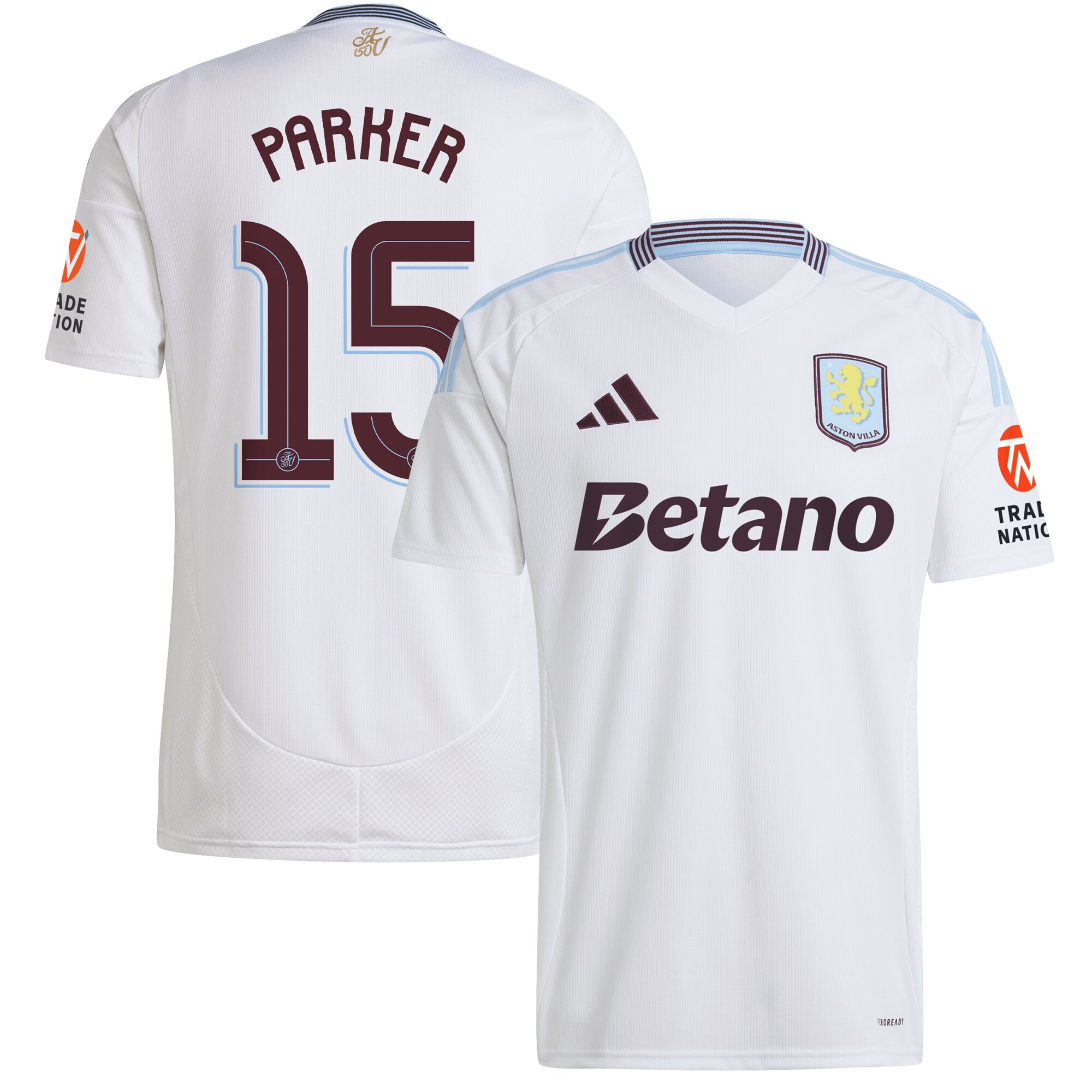Aston Villa Jerseys - Official aston villa adidas away shirt 2024-25 with parker 15 cup printing Collection for AVFC Fans