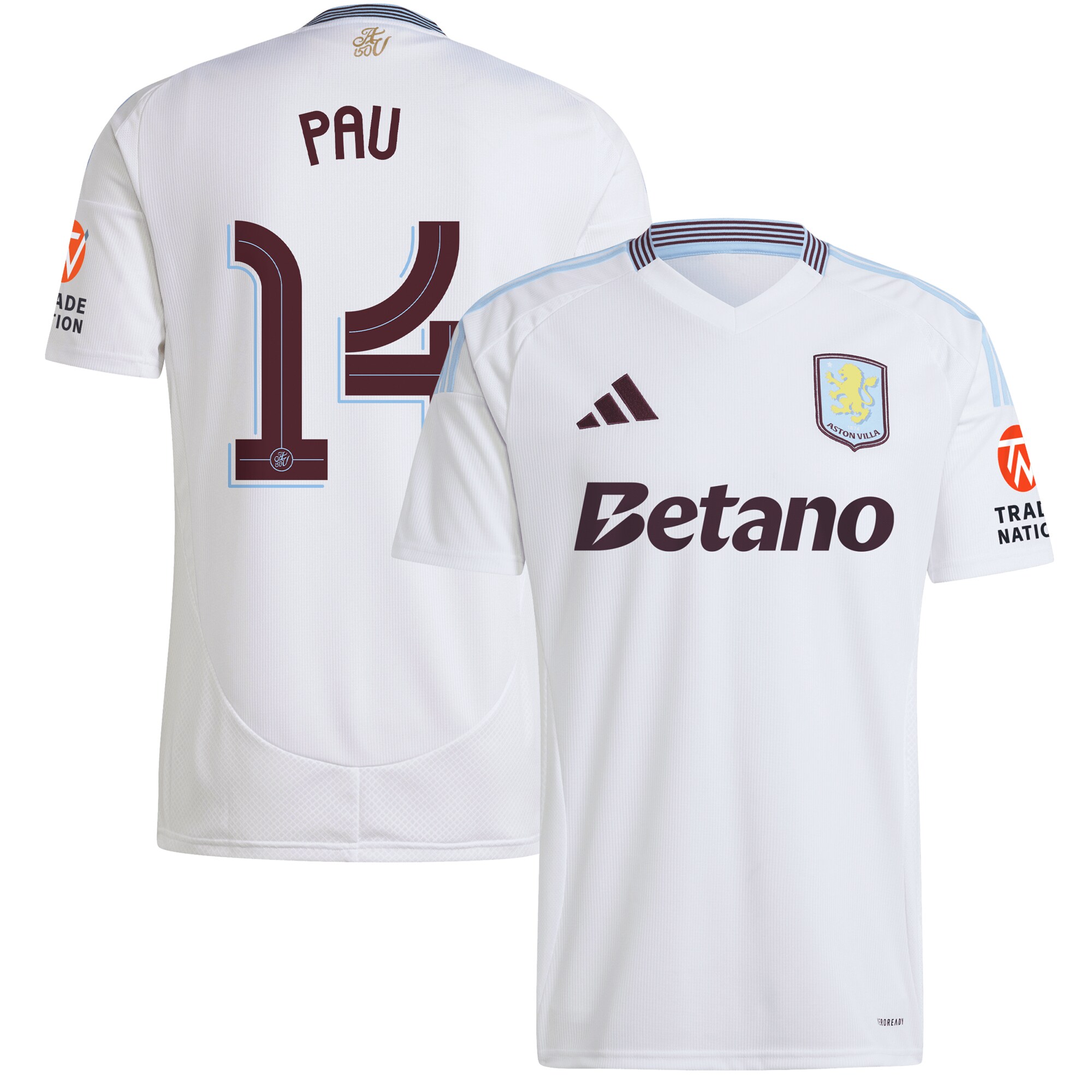 Aston Villa Jerseys - Official aston villa adidas away shirt 2024-25 with pau 14 cup printing Collection for AVFC Fans