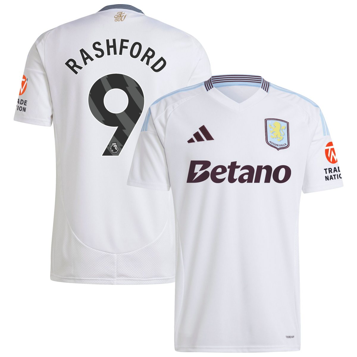 Aston Villa Jerseys - Official aston villa adidas away shirt 2024-25 with rashford 9 printing Collection for AVFC Fans
