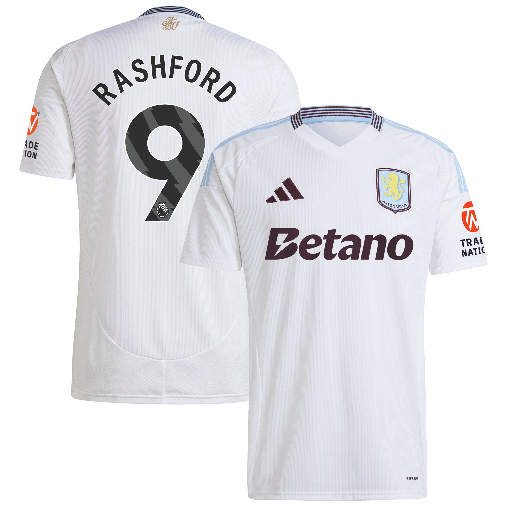 Aston Villa Jerseys - Official aston villa adidas away shirt 2024-25 with rashford 9 printing Collection for AVFC Fans