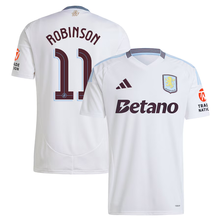 Aston Villa Jerseys - Official aston villa adidas away shirt 2024-25 with robinson 11 cup printing Collection for AVFC Fans