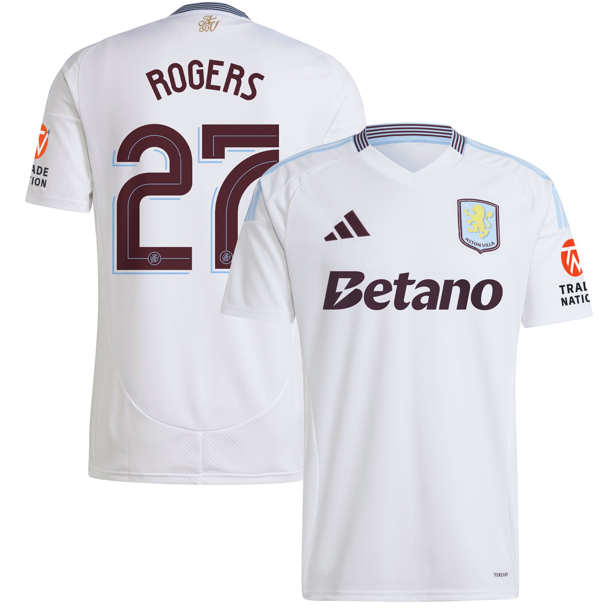 Aston Villa Jerseys - Official aston villa adidas away shirt 2024-25 with rogers 27 cup printing Collection for AVFC Fans