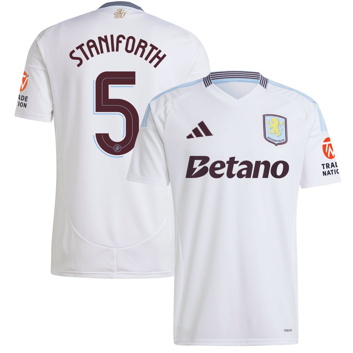 Aston Villa Jerseys - Official aston villa adidas away shirt 2024-25 with staniforth 5 cup printing Collection for AVFC Fans