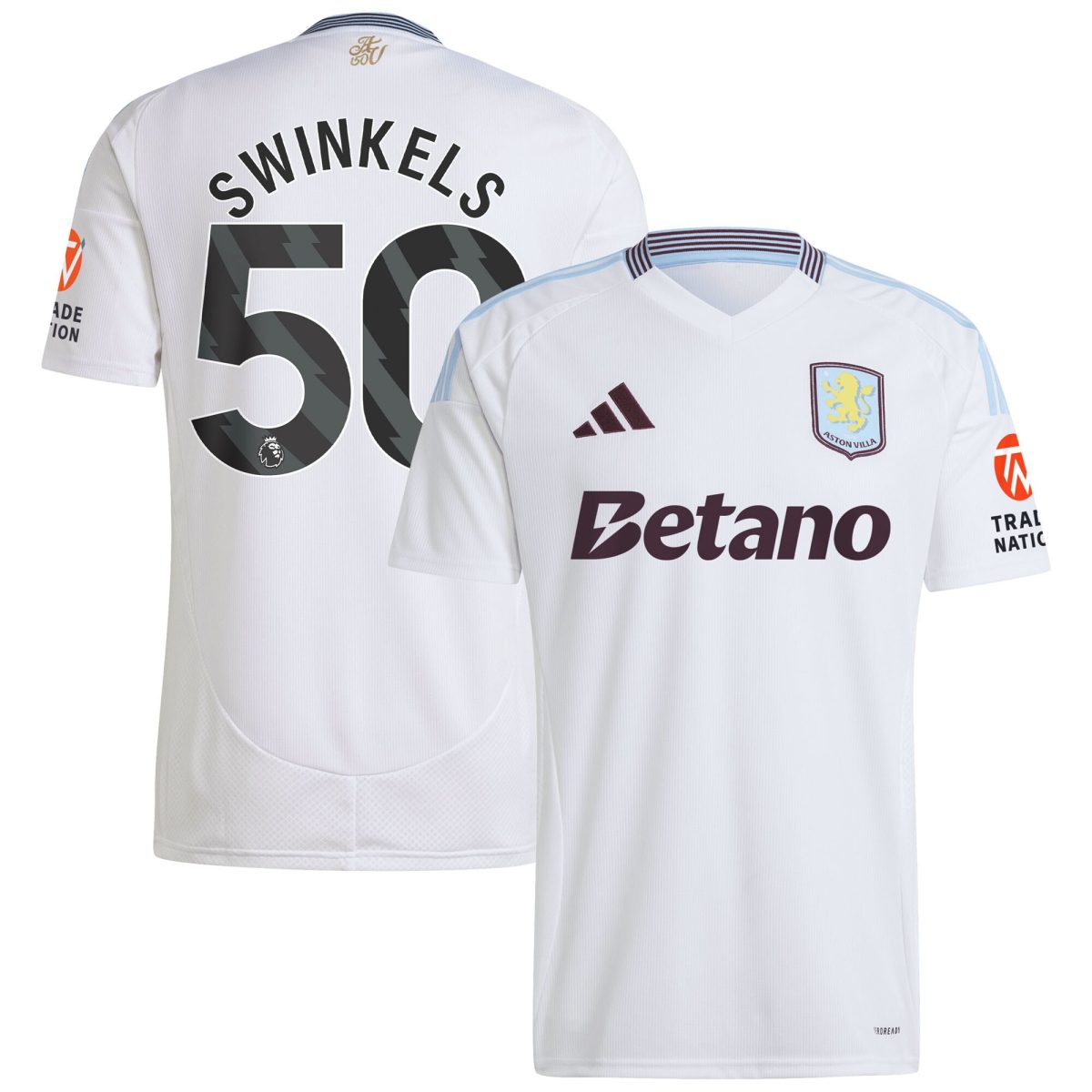 Aston Villa Jerseys - Official aston villa adidas away shirt 2024-25 with swinkels 50 printing Collection for AVFC Fans