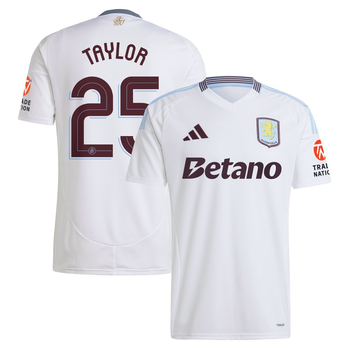 Aston Villa Jerseys - Official aston villa adidas away shirt 2024-25 with taylor 25 cup printing Collection for AVFC Fans