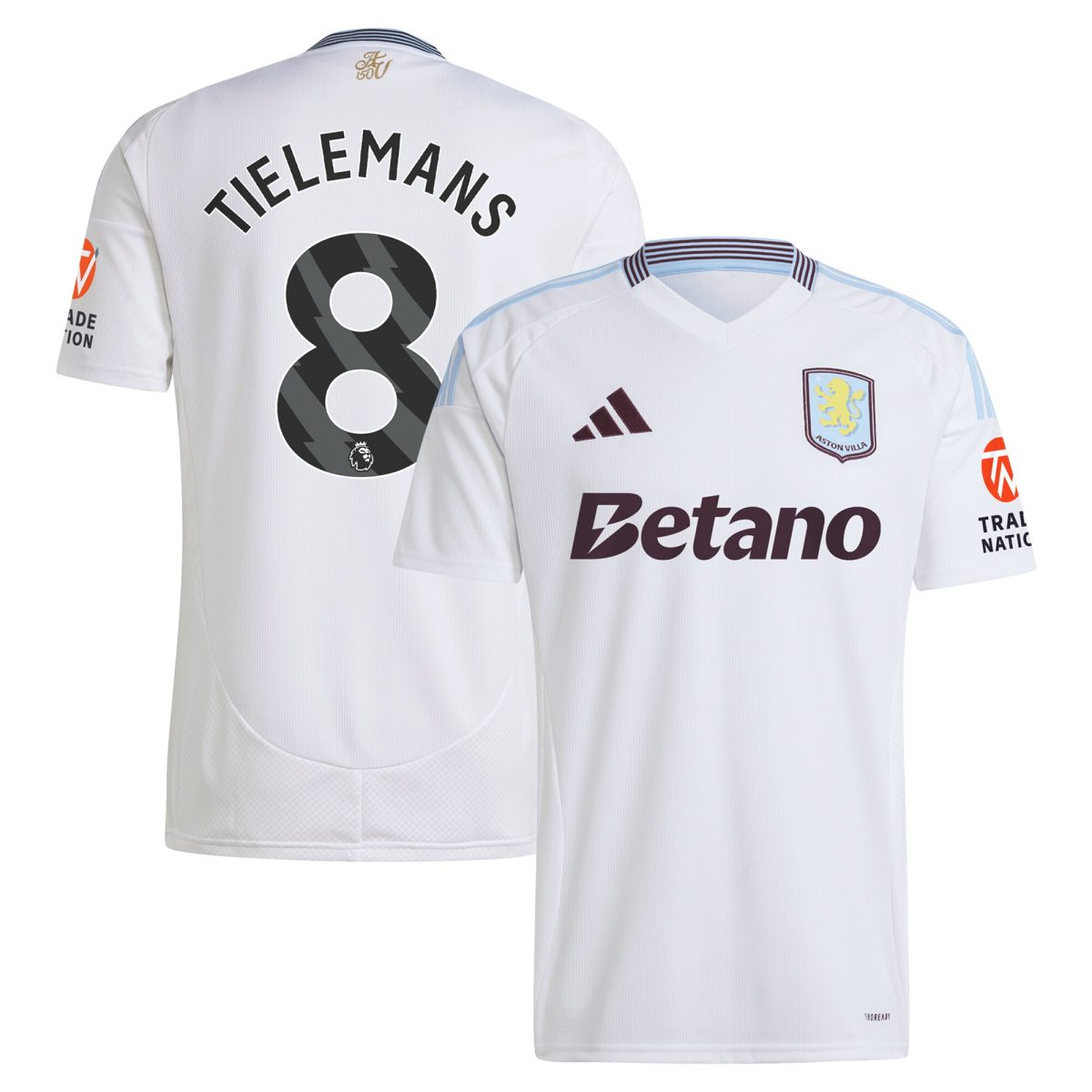 Aston Villa Jerseys - Official aston villa adidas away shirt 2024-25 with tielemans 8 printing Collection for AVFC Fans
