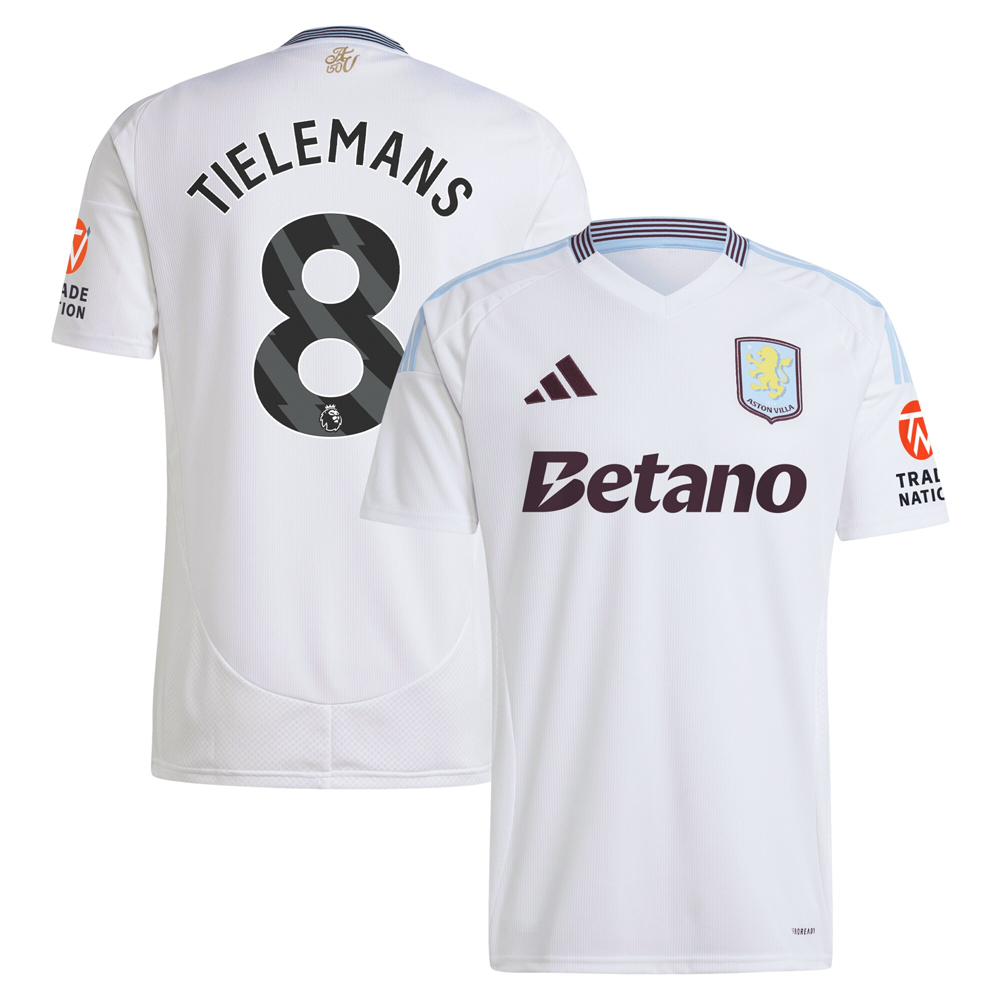 Aston Villa Jerseys - Official aston villa adidas away shirt 2024-25 with tielemans 8 printing Collection for AVFC Fans
