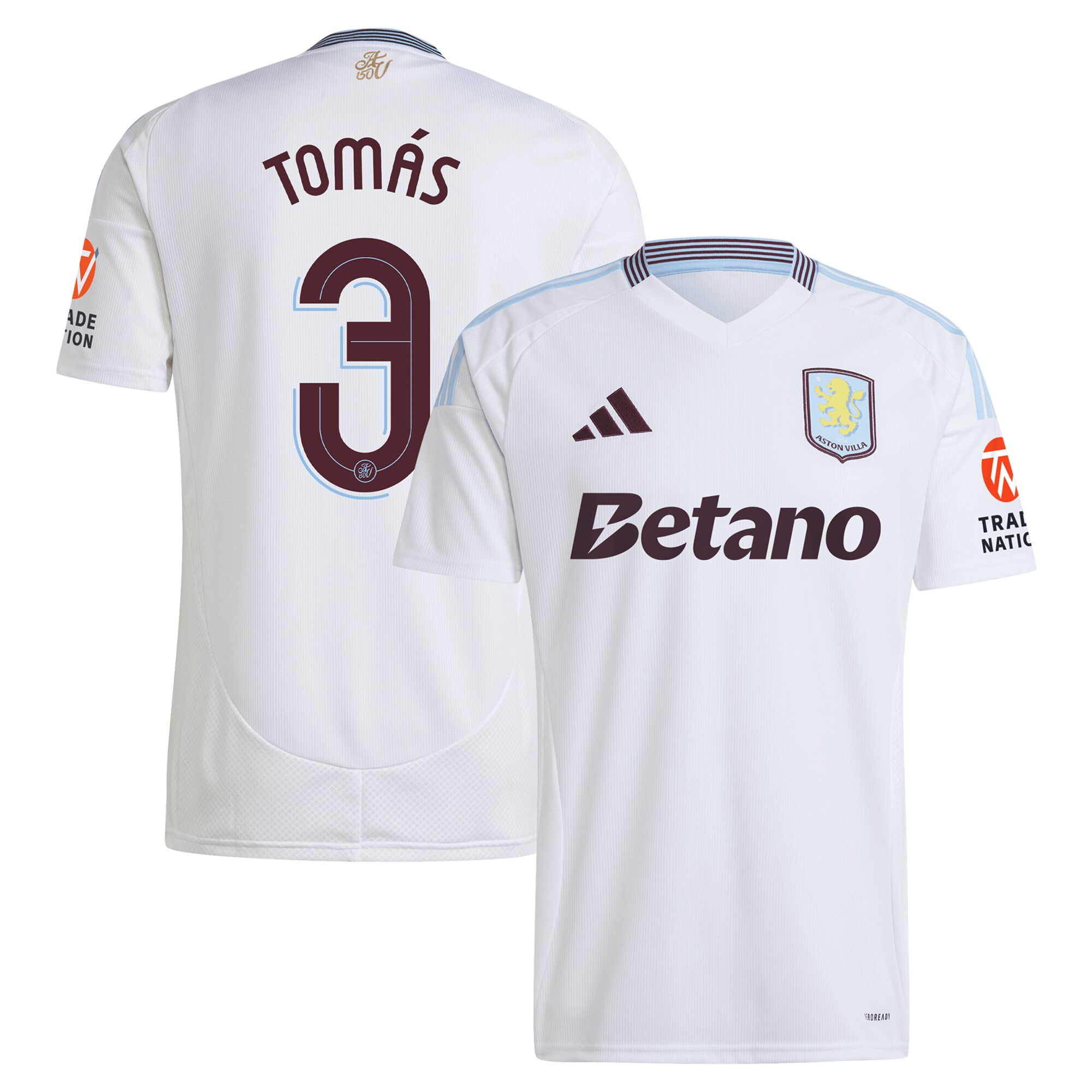 Aston Villa Jerseys - Official aston villa adidas away shirt 2024-25 with tomás 3 cup printing Collection for AVFC Fans