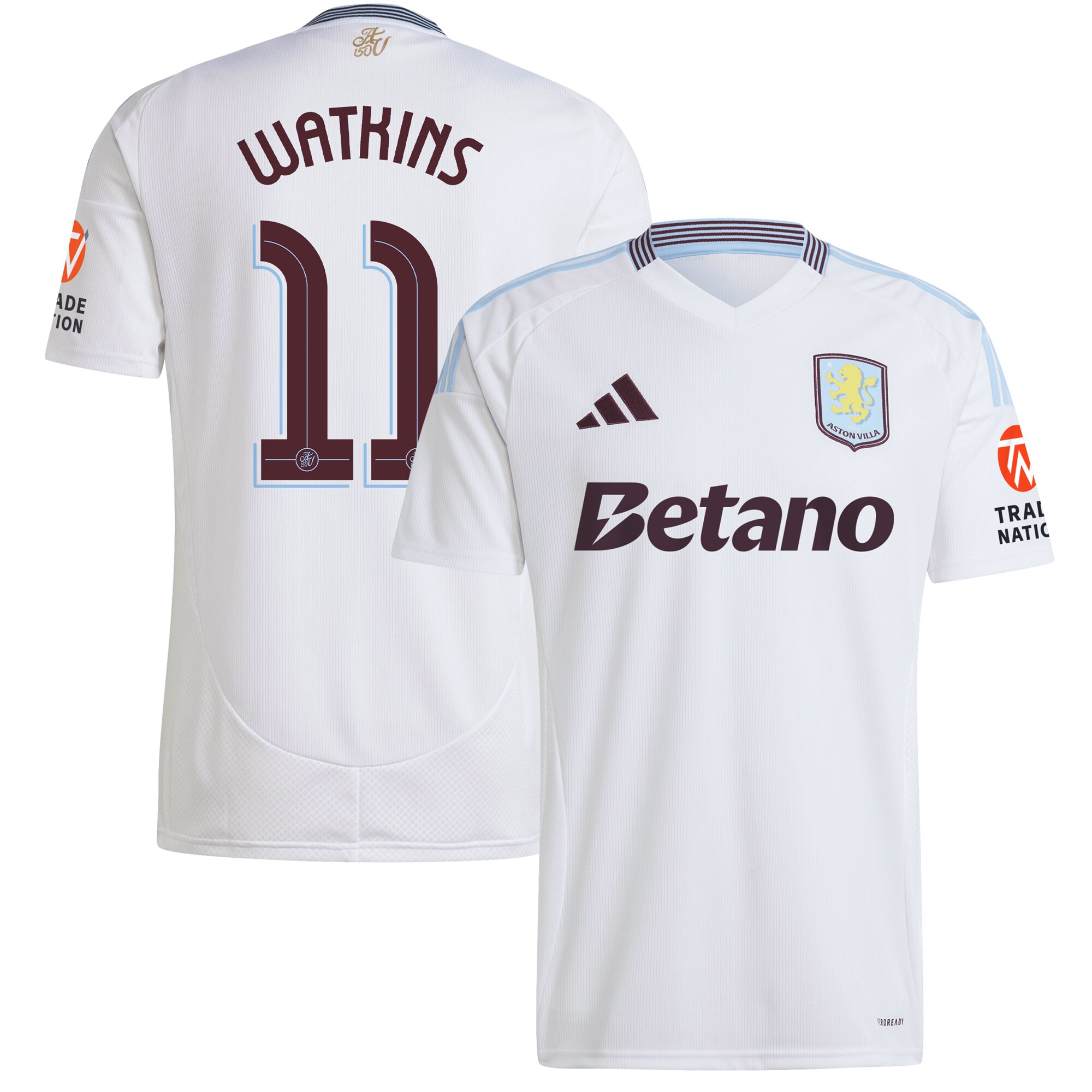 Aston Villa Jerseys - Official aston villa adidas away shirt 2024-25 with watkins 11 cup printing Collection for AVFC Fans
