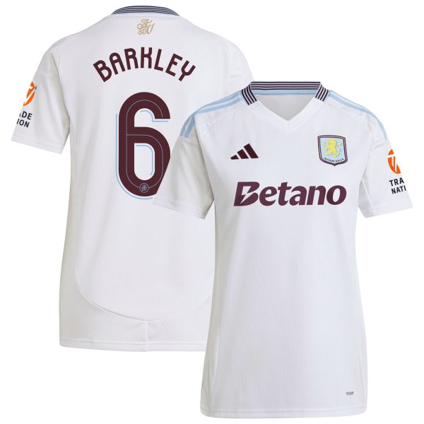 Aston Villa Jerseys - Official aston villa adidas away shirt 2024-25 – womens with barkley 6 cup printing Collection for AVFC Fans