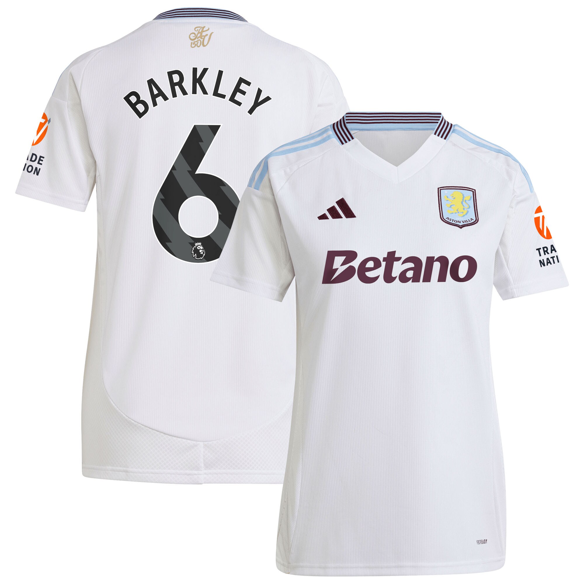 Aston Villa Jerseys - Official aston villa adidas away shirt 2024-25 – womens with barkley 6 printing Collection for AVFC Fans