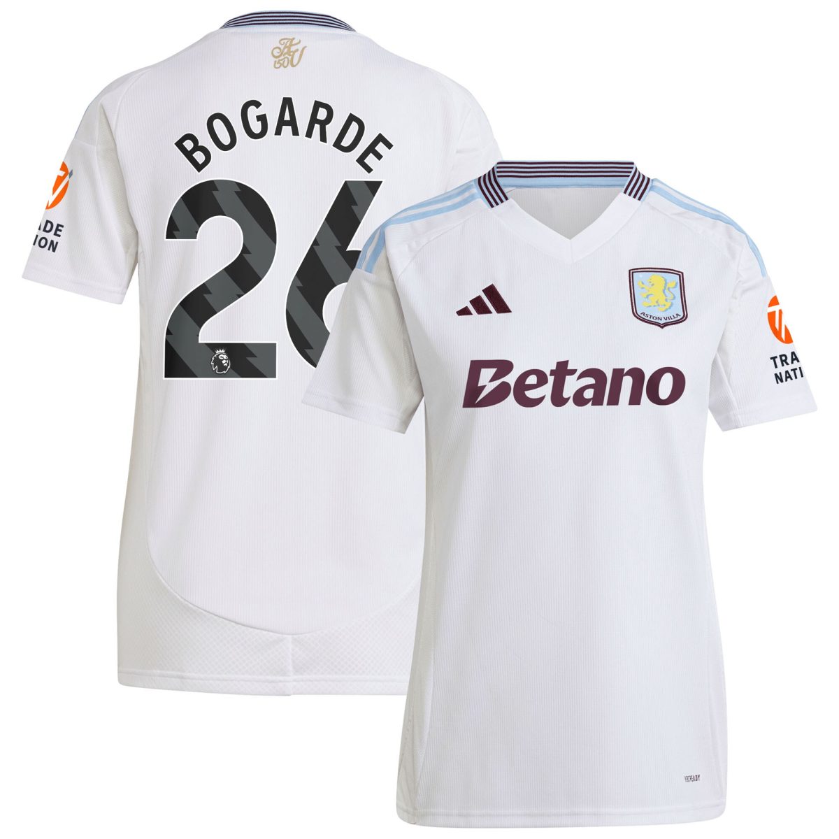 Aston Villa Jerseys - Official aston villa adidas away shirt 2024-25 – womens with bogarde 26 printing Collection for AVFC Fans