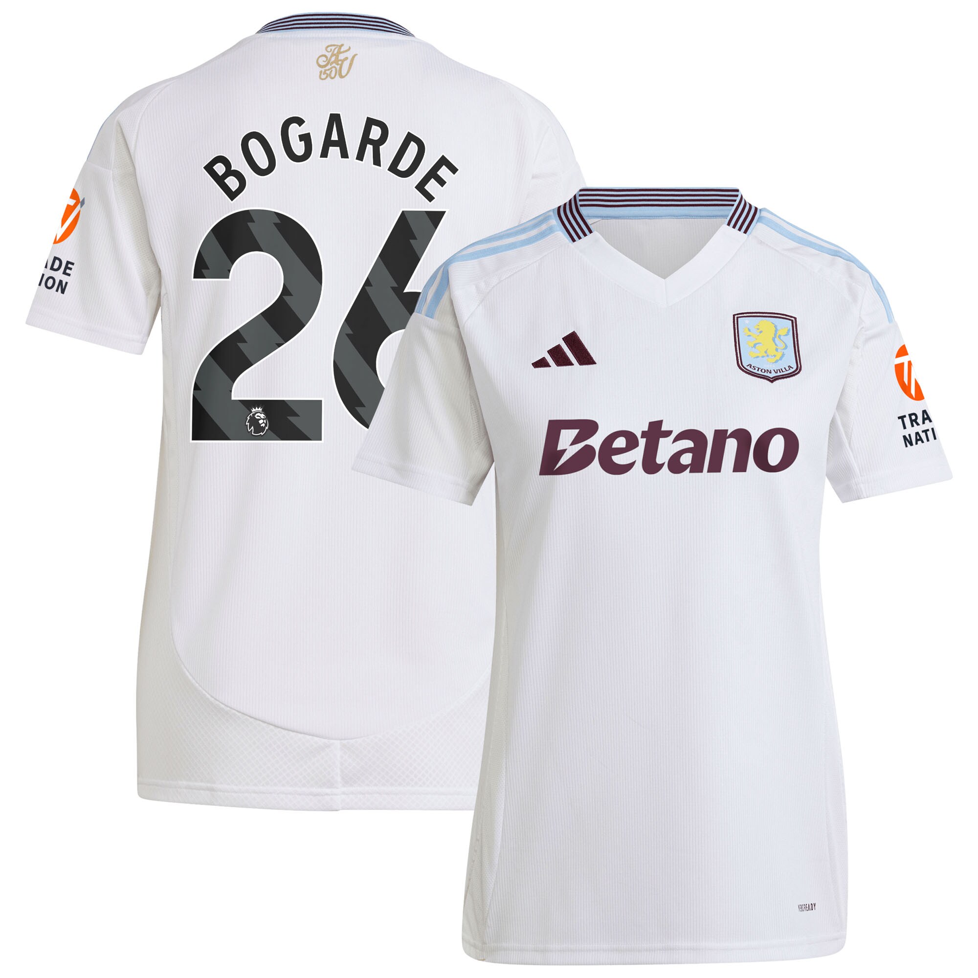 Aston Villa Jerseys - Official aston villa adidas away shirt 2024-25 – womens with bogarde 26 printing Collection for AVFC Fans