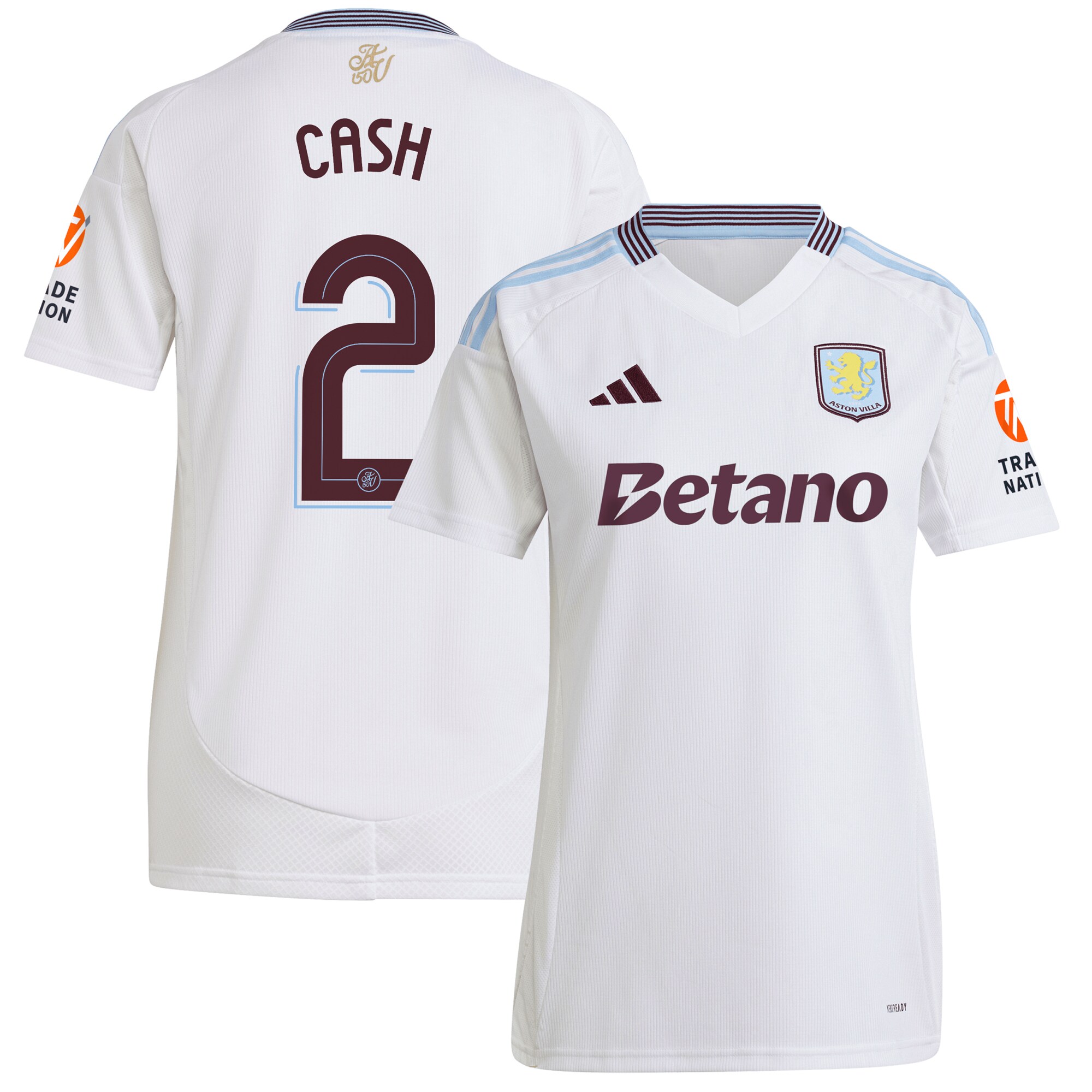 Aston Villa Jerseys - Official aston villa adidas away shirt 2024-25 – womens with cash 2 cup printing Collection for AVFC Fans