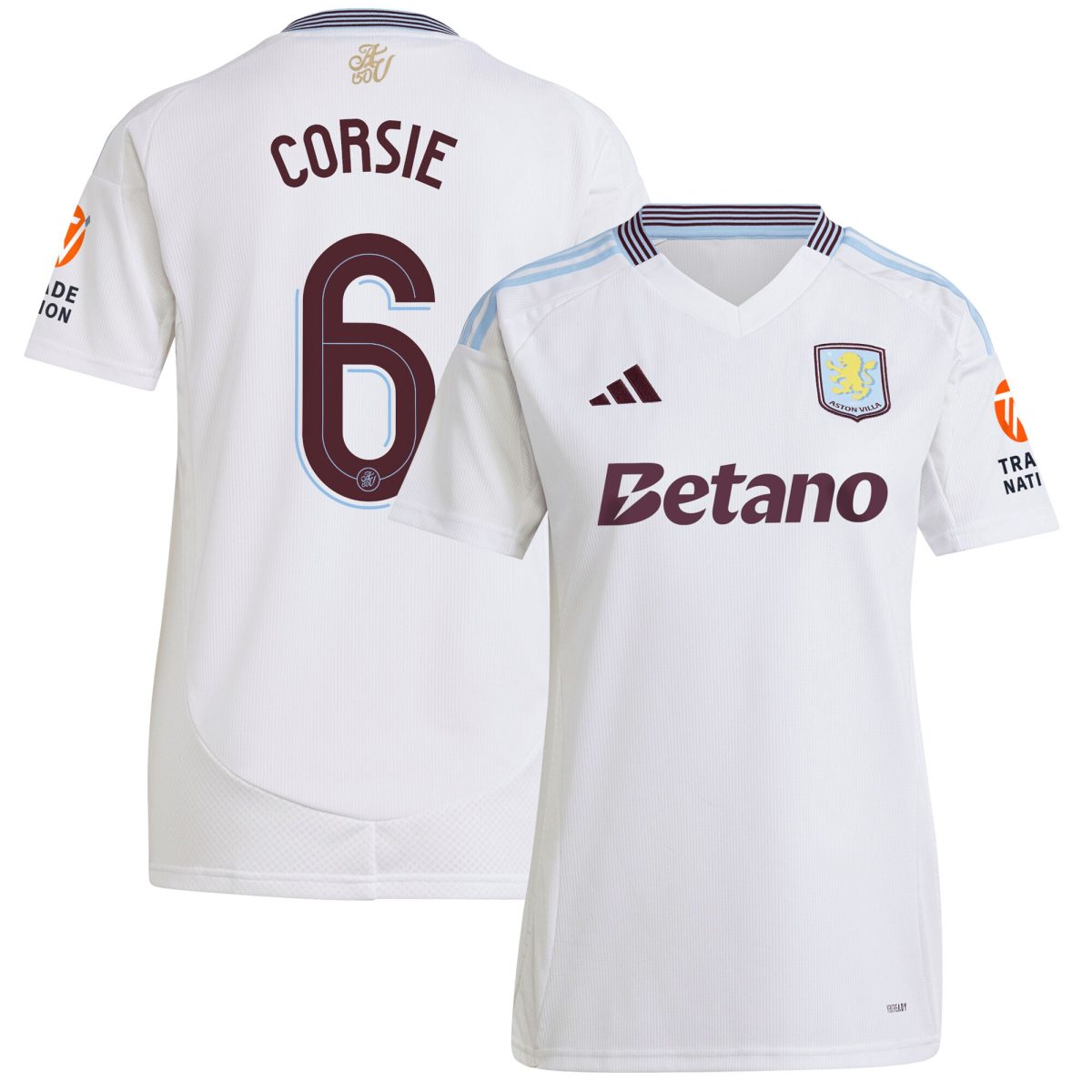 Aston Villa Jerseys - Official aston villa adidas away shirt 2024-25 – womens with corsie 6 cup printing Collection for AVFC Fans