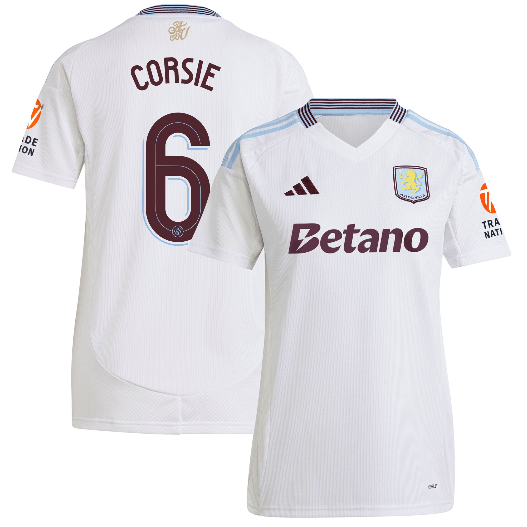 Aston Villa Jerseys - Official aston villa adidas away shirt 2024-25 – womens with corsie 6 cup printing Collection for AVFC Fans