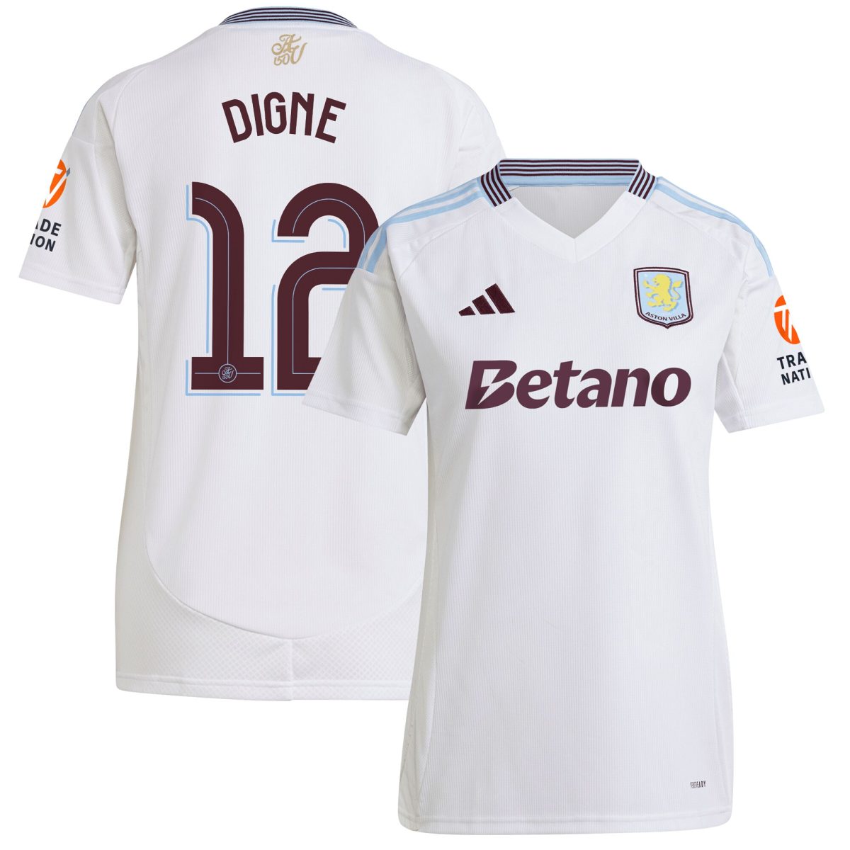 Aston Villa Jerseys - Official aston villa adidas away shirt 2024-25 – womens with digne 12 cup printing Collection for AVFC Fans