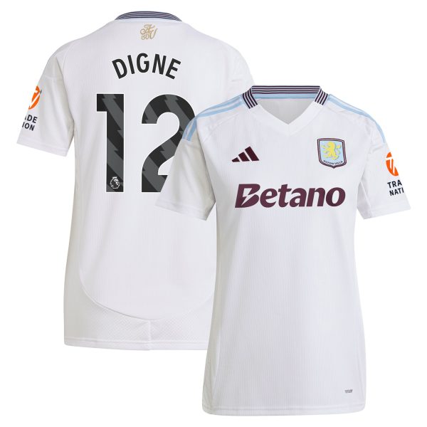 Aston Villa Jerseys - Official aston villa adidas away shirt 2024-25 – womens with digne 12 printing Collection for AVFC Fans