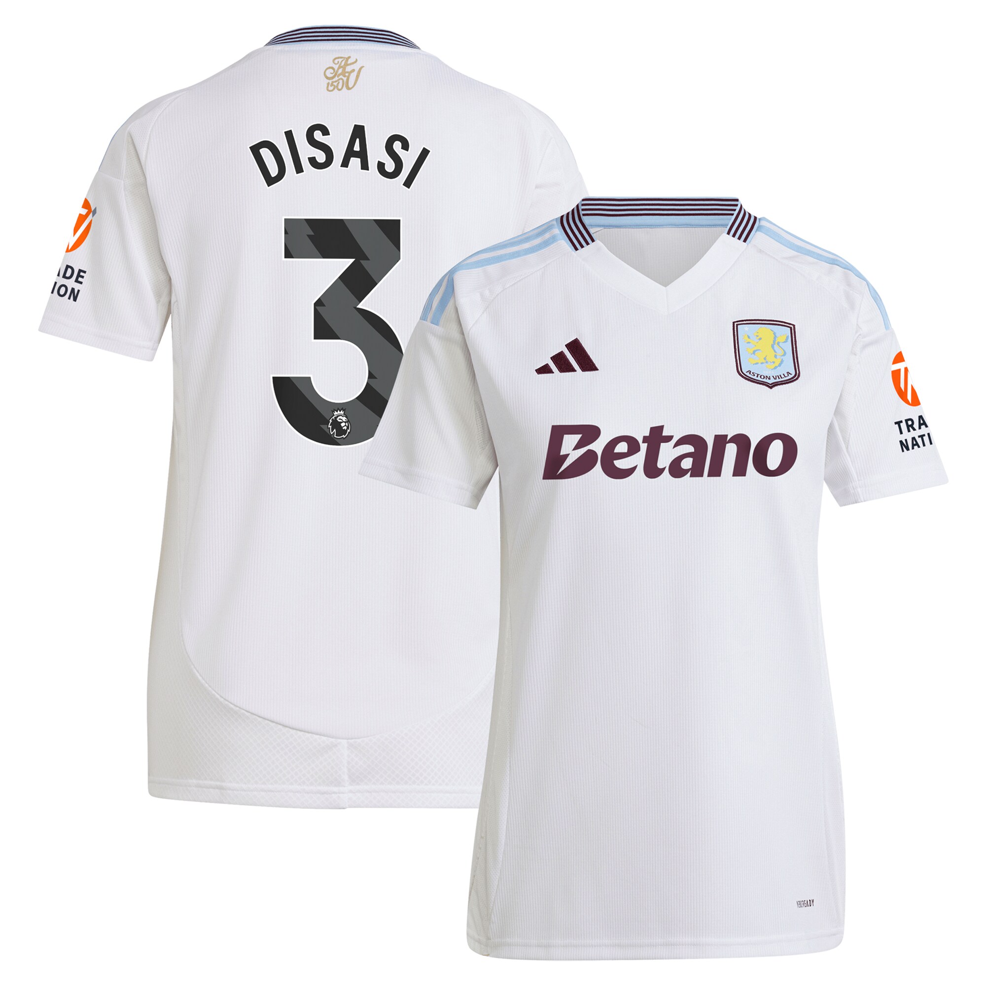 Aston Villa Jerseys - Official aston villa adidas away shirt 2024-25 – womens with disasi 3 printing Collection for AVFC Fans