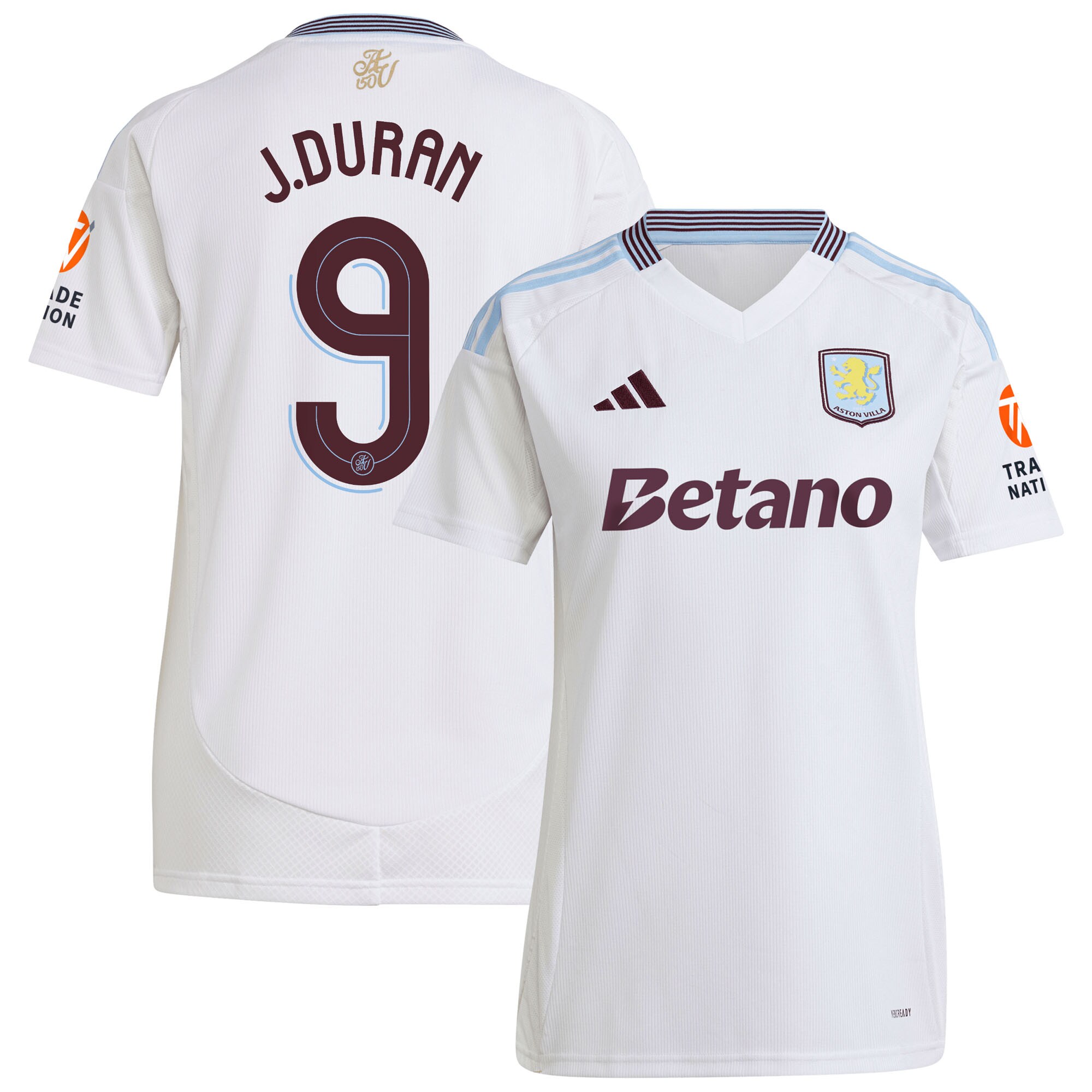 Aston Villa Jerseys - Official aston villa adidas away shirt 2024-25 – womens with duran 9 cup printing Collection for AVFC Fans
