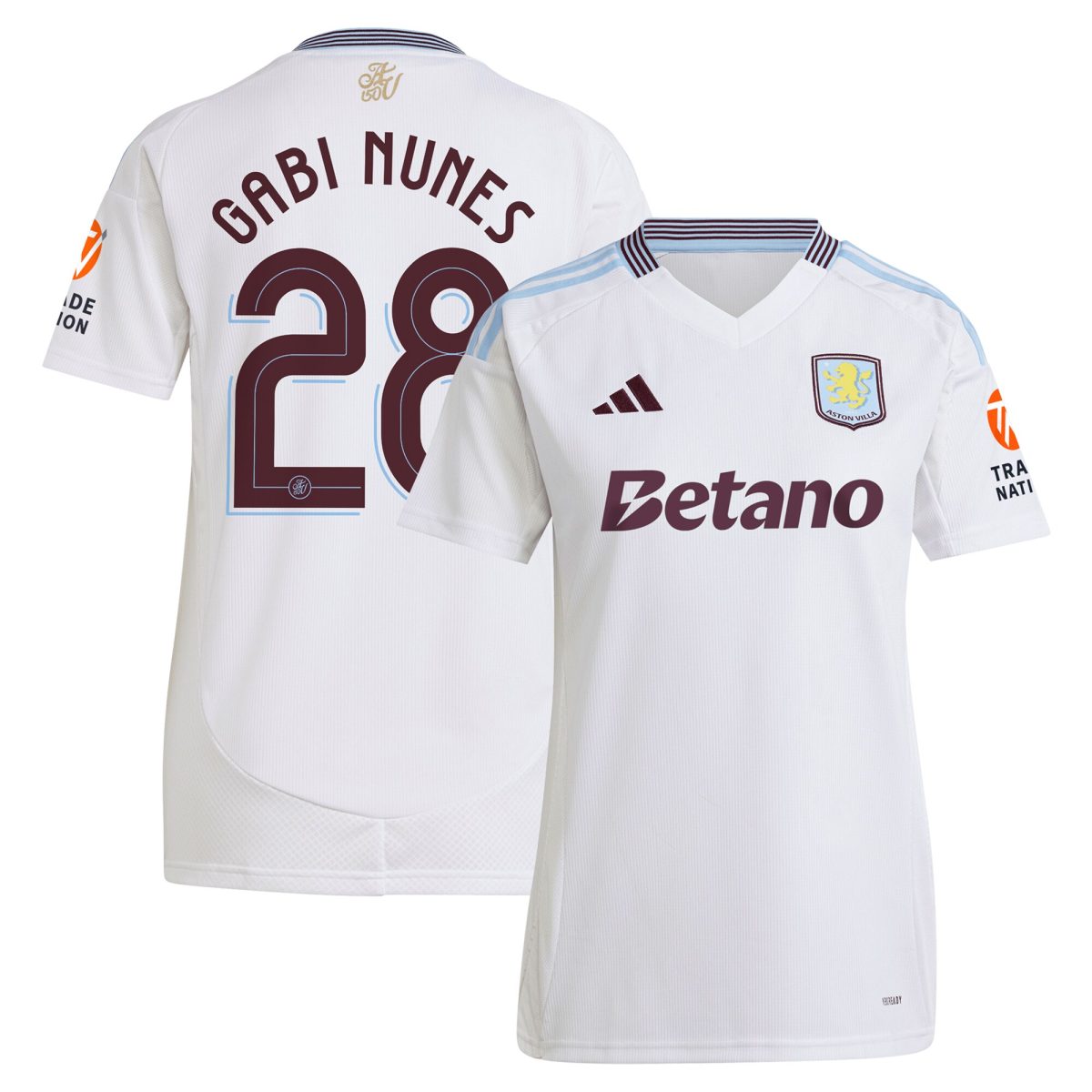 Aston Villa Jerseys - Official aston villa adidas away shirt 2024-25 – womens with gabi nunes 28 cup printing Collection for AVFC Fans