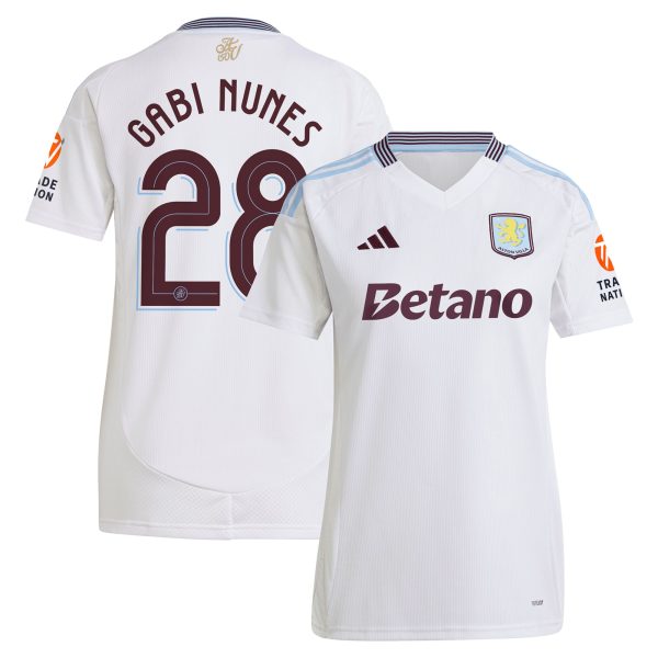 Aston Villa Jerseys - Official aston villa adidas away shirt 2024-25 – womens with gabi nunes 28 cup printing Collection for AVFC Fans