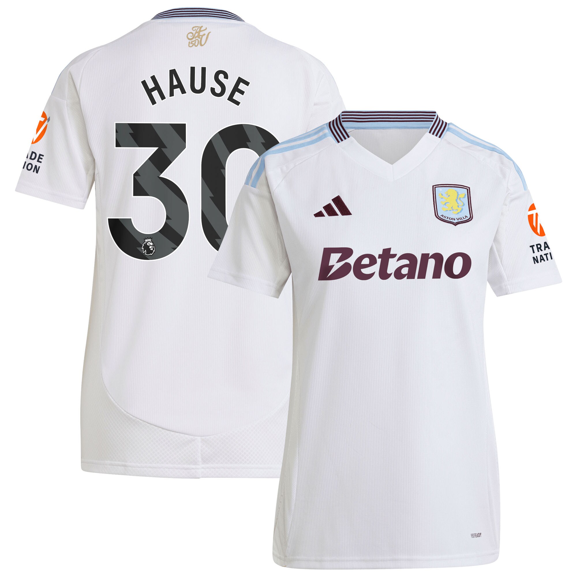 Aston Villa Jerseys - Official aston villa adidas away shirt 2024-25 – womens with hause 30 printing Collection for AVFC Fans