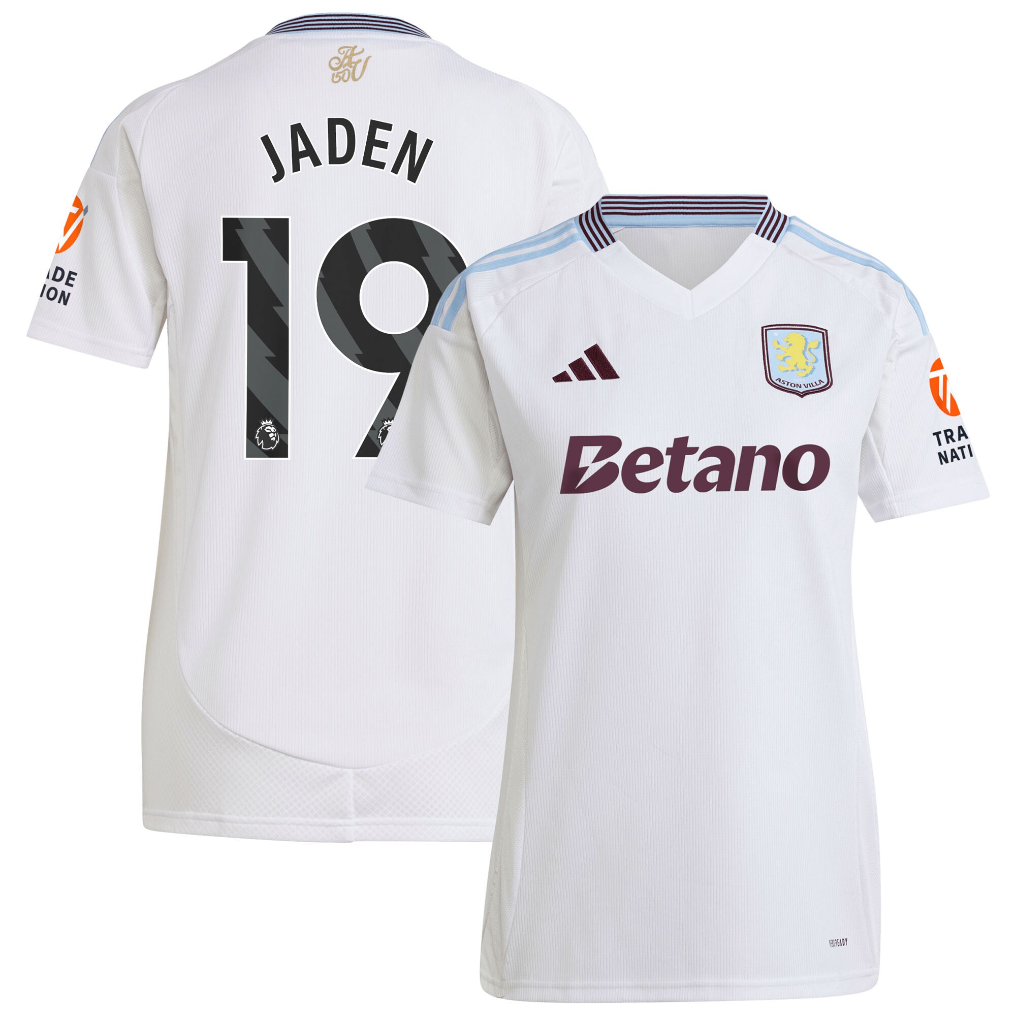Aston Villa Jerseys - Official aston villa adidas away shirt 2024-25 – womens with jaden 19 printing Collection for AVFC Fans